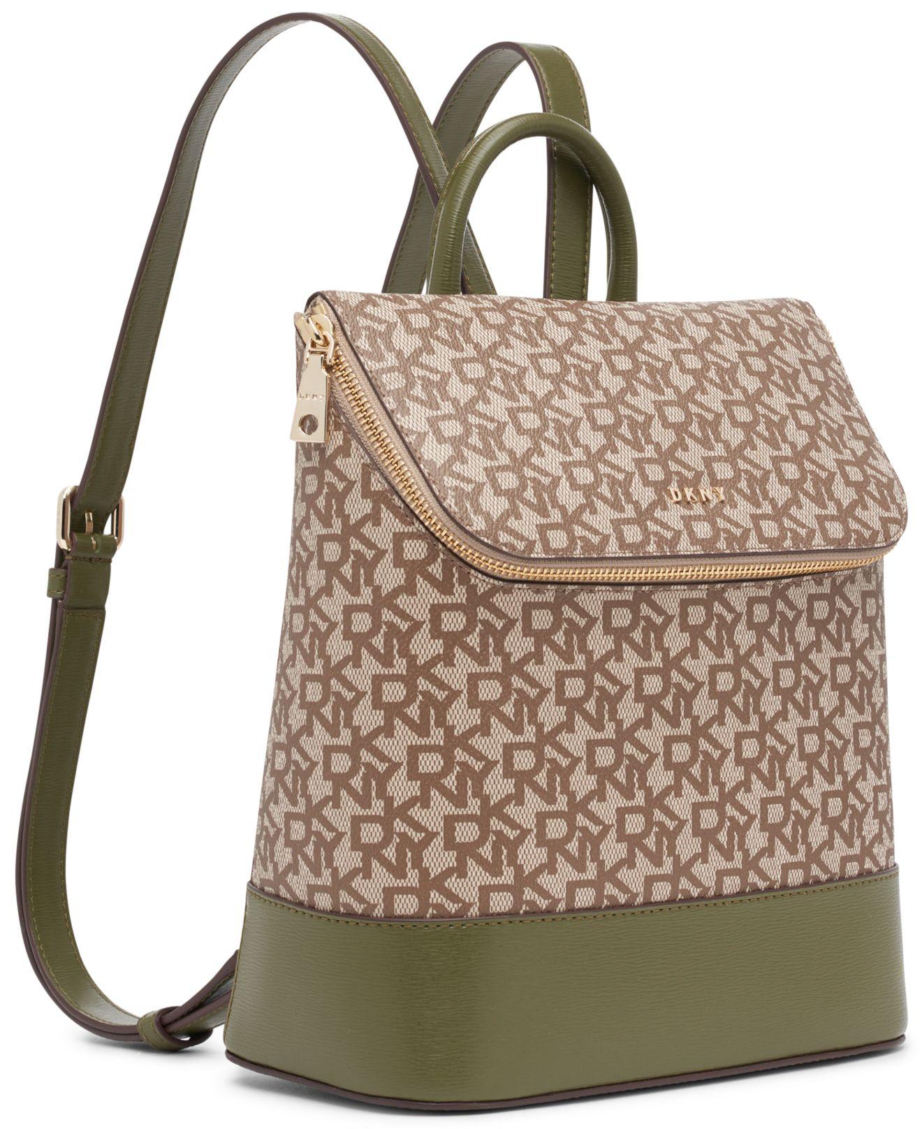 dkny bryant leather top zip backpack