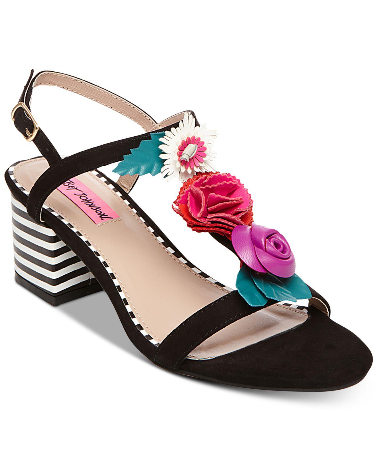 Betsey Johnson Andey Dress Sandals in Black | Lyst