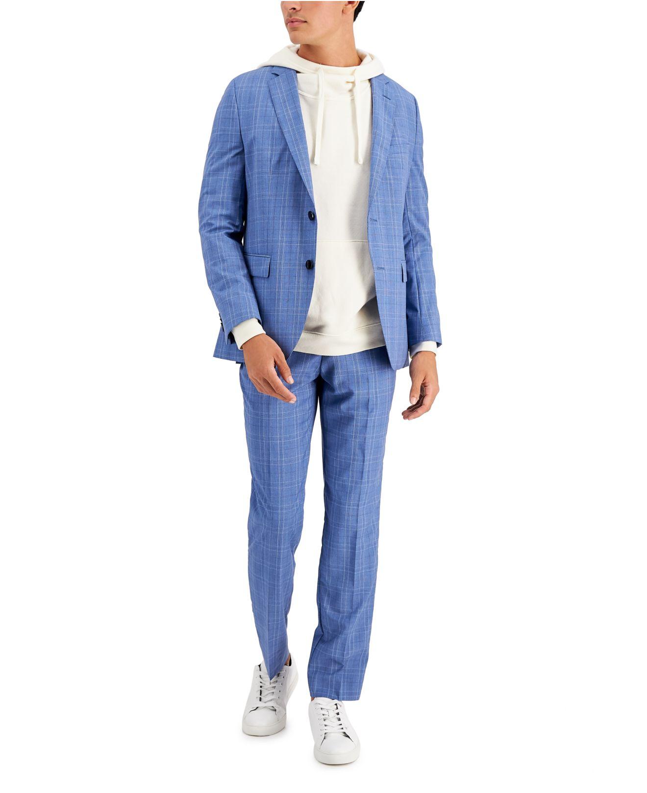 BOSS by HUGO BOSS Modern-fit Check Wool Suit Separates in Blue for Men |  Lyst