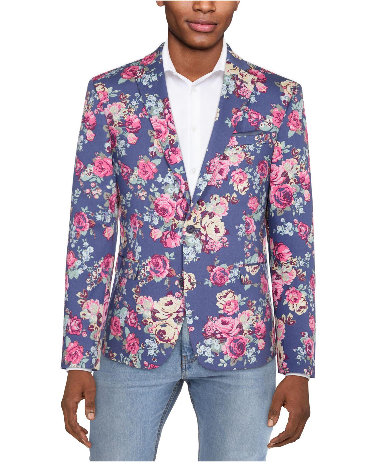 Bar Iii Slim-fit Floral Suit Separate Jacket, Created For Macy's in Blue  for Men | Lyst