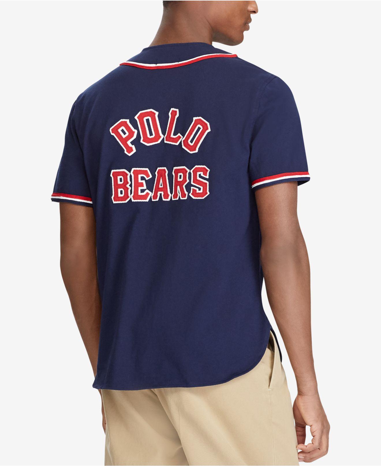 Polo Ralph Lauren Polo Bear Baseball Jersey in Blue for Men | Lyst