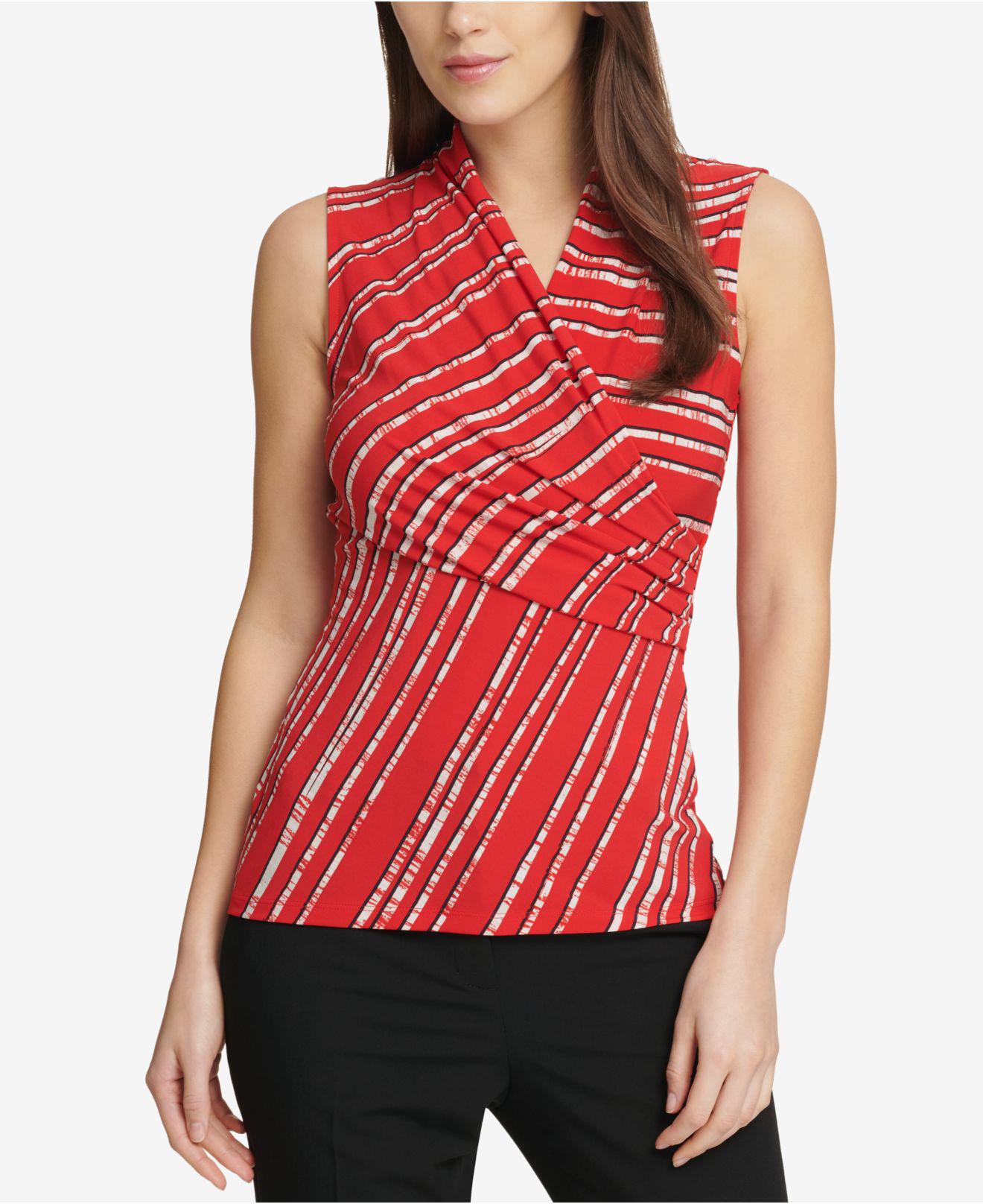 dkny sleeveless ruched top