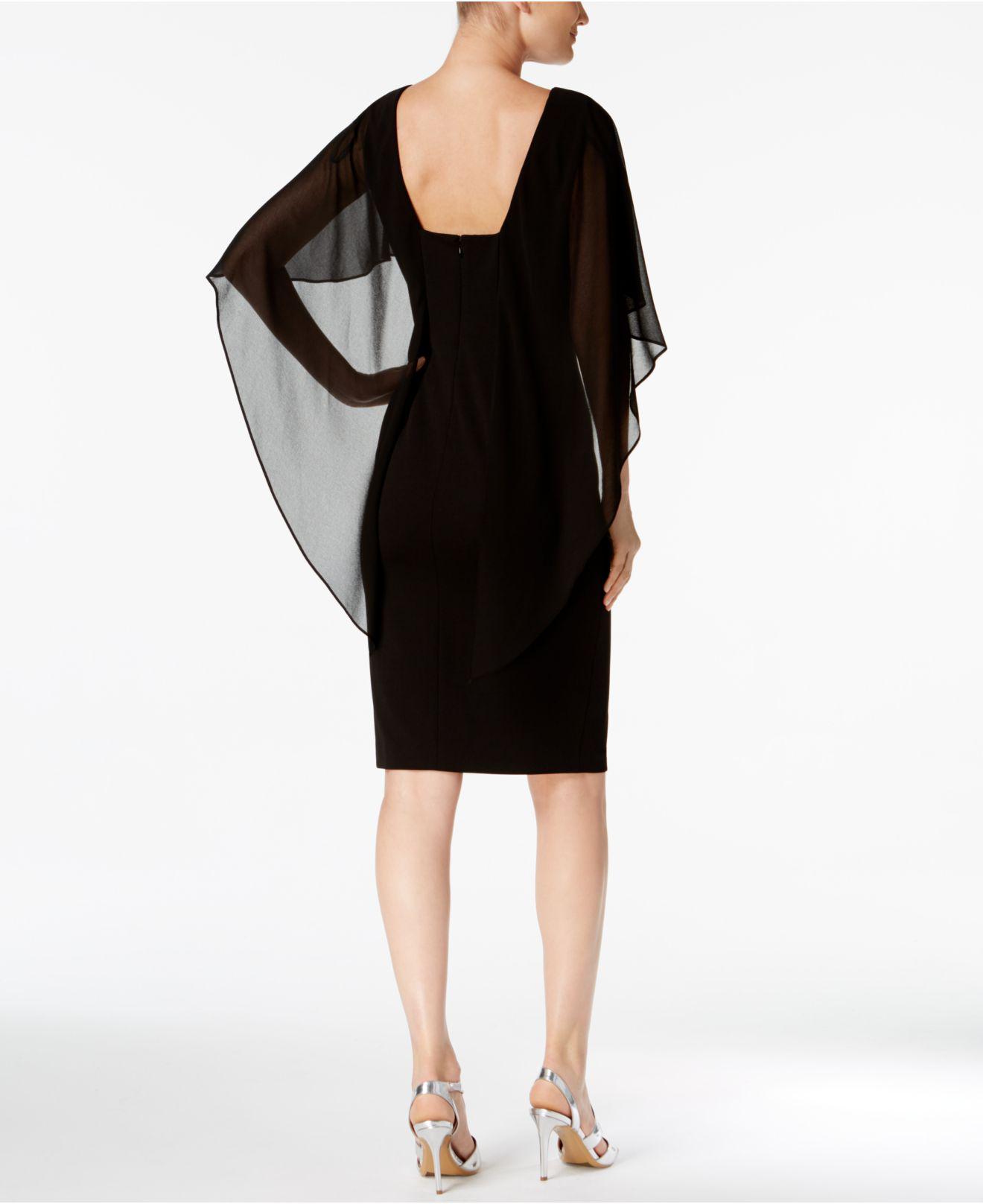 cape sleeve sheath dress