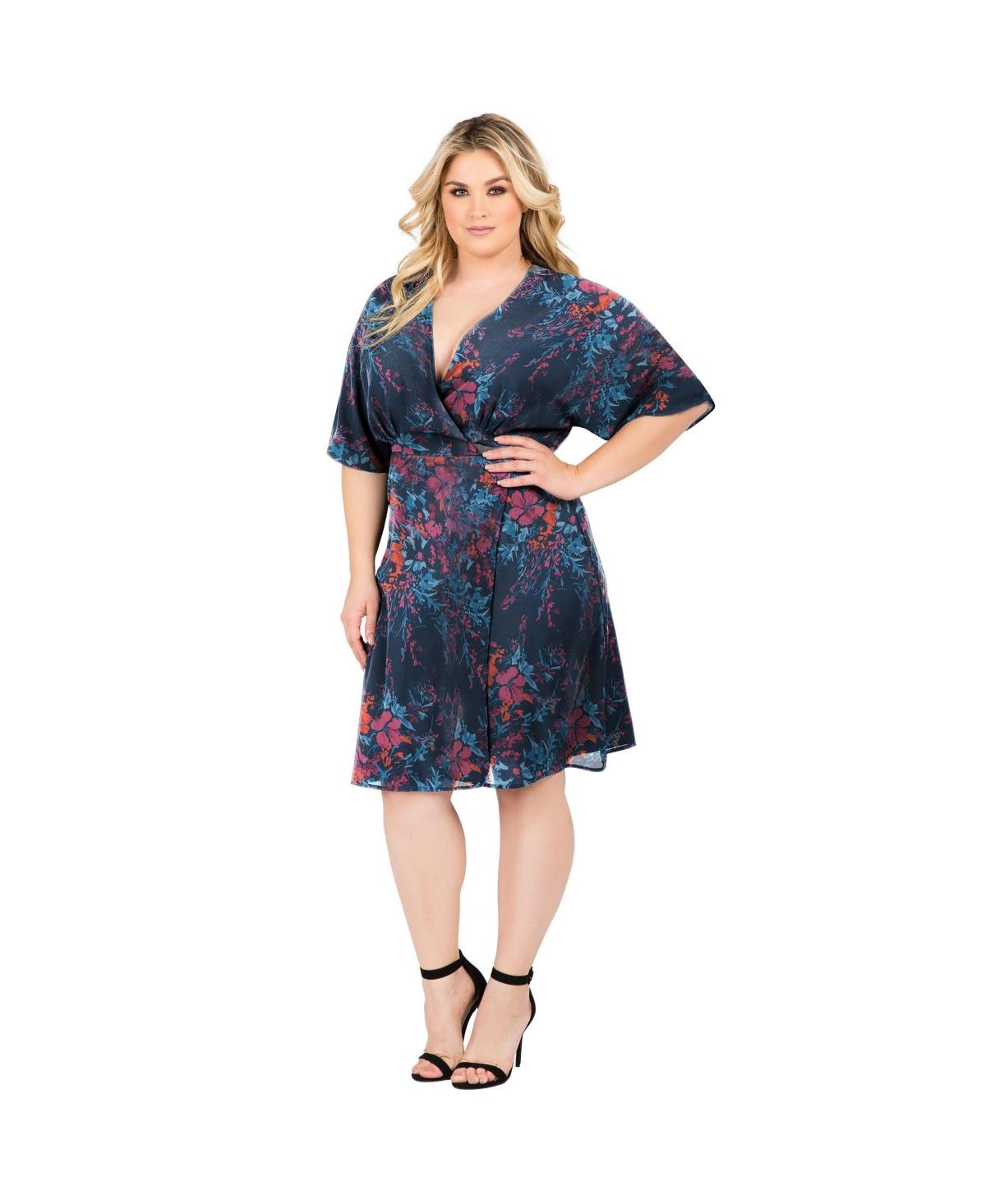 Kimono midi dress plus size best sale
