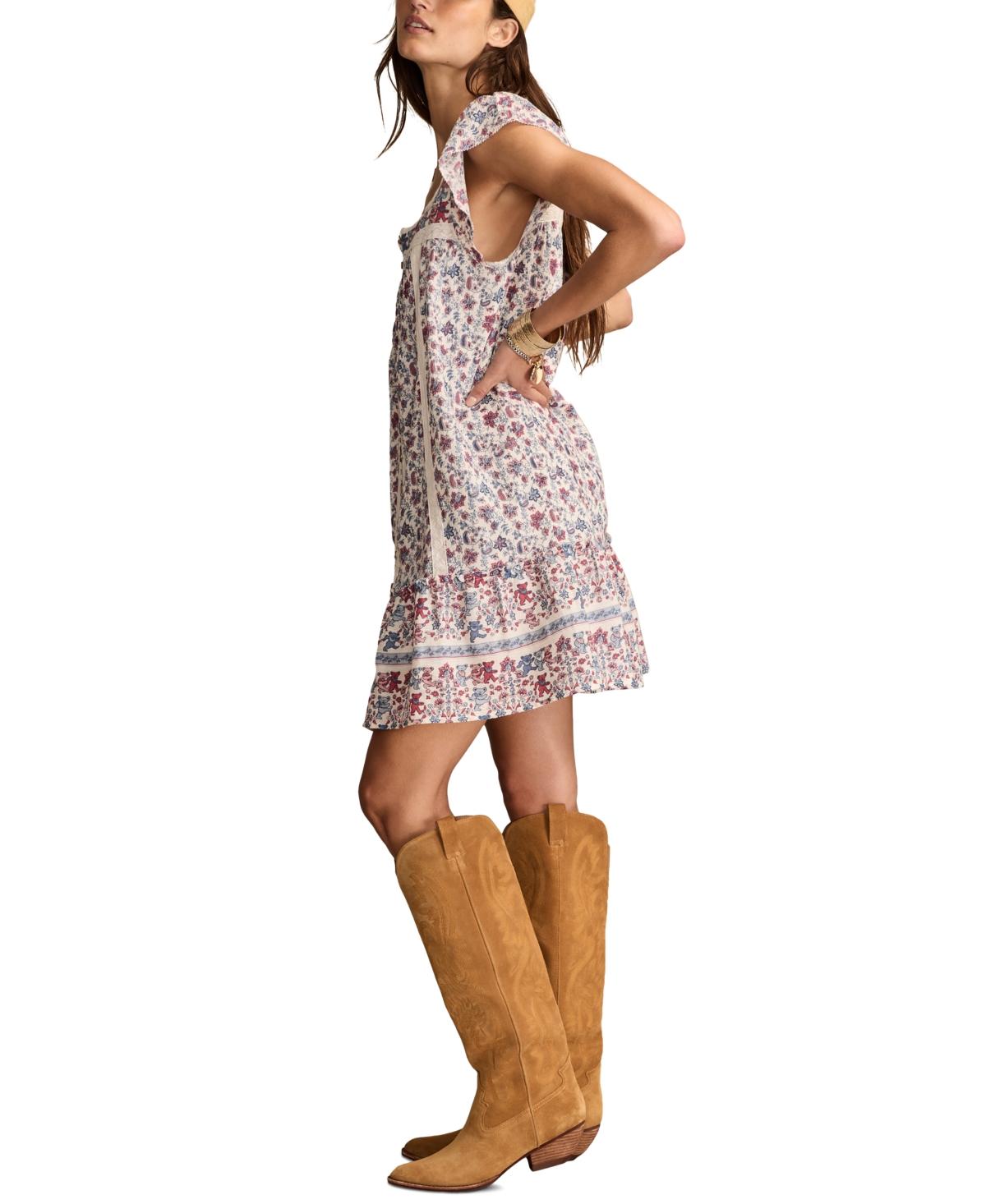 Lucky Brand Cotton Grateful Dead Lace-trim Dress in White | Lyst