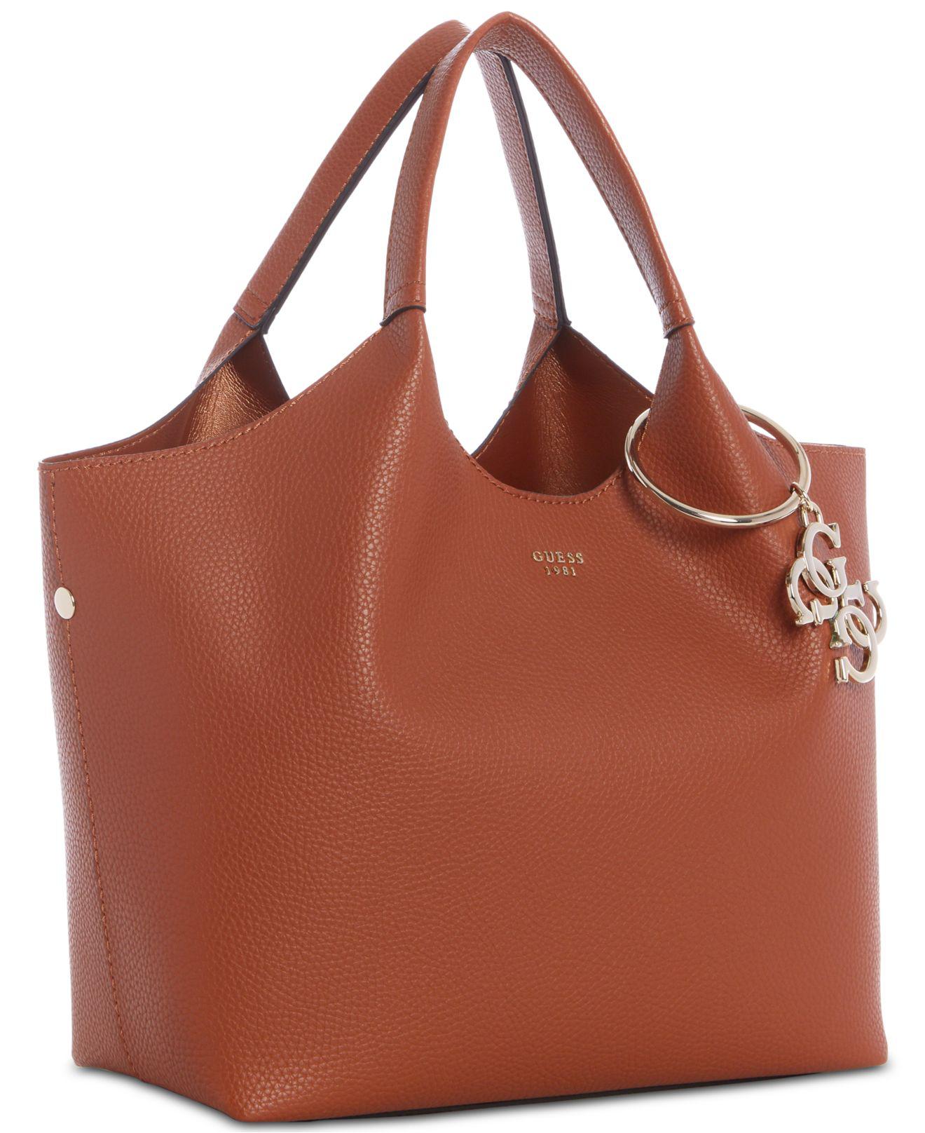 Guess Flora Shopper (cognac) Shoulder Handbags in Brown - Lyst