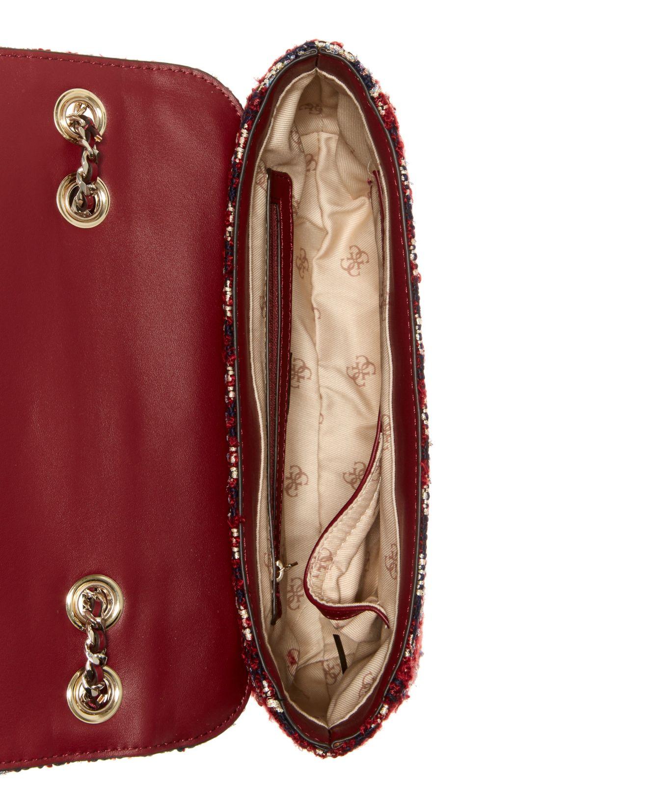 guess cessily tweed tote