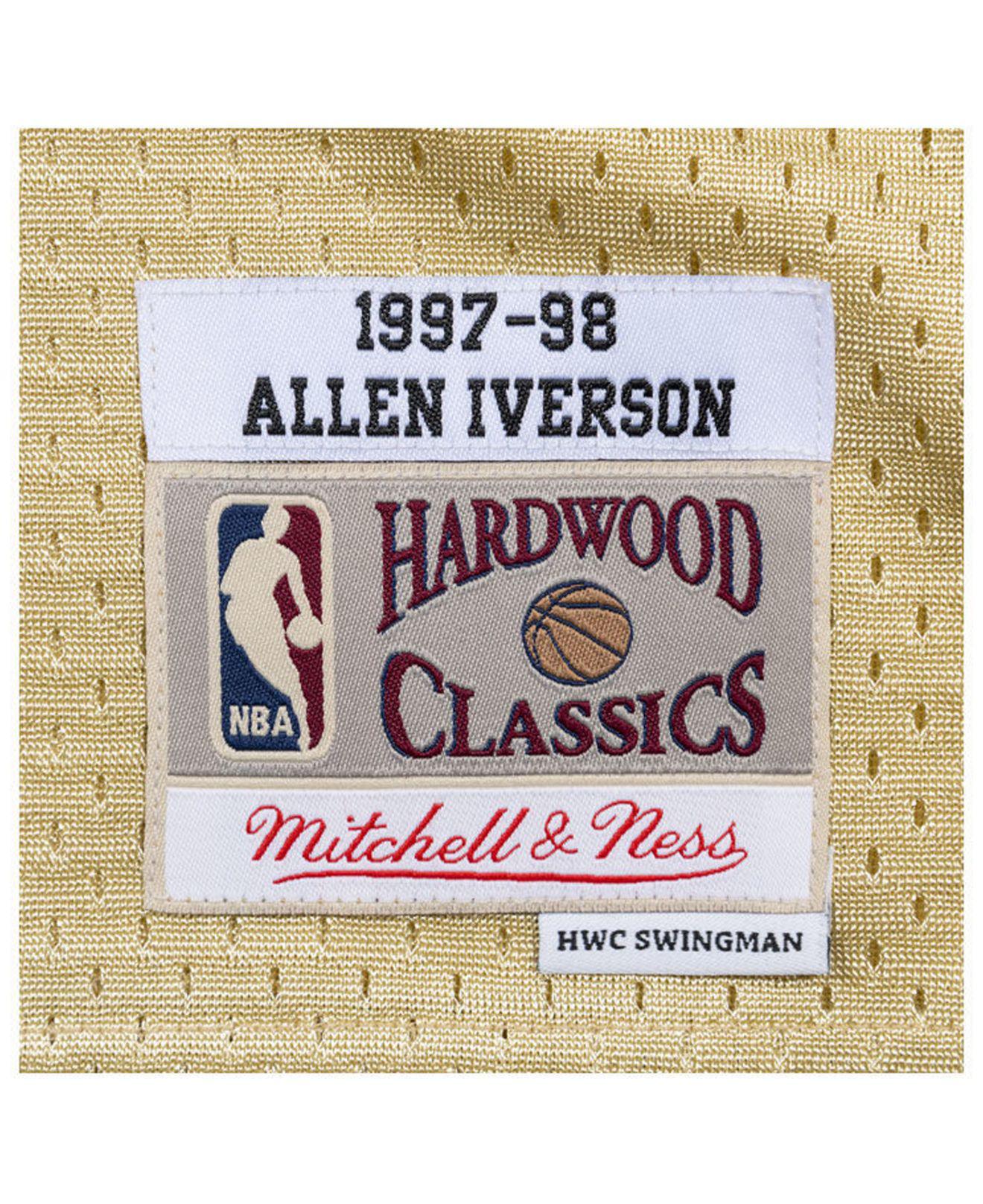 Men's Mitchell & Ness Allen Iverson Gold Philadelphia 76ers