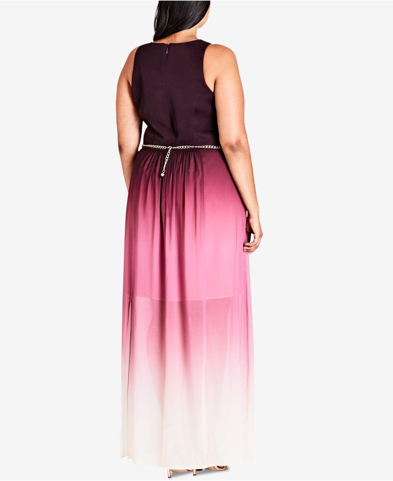 pink ombre maxi dress