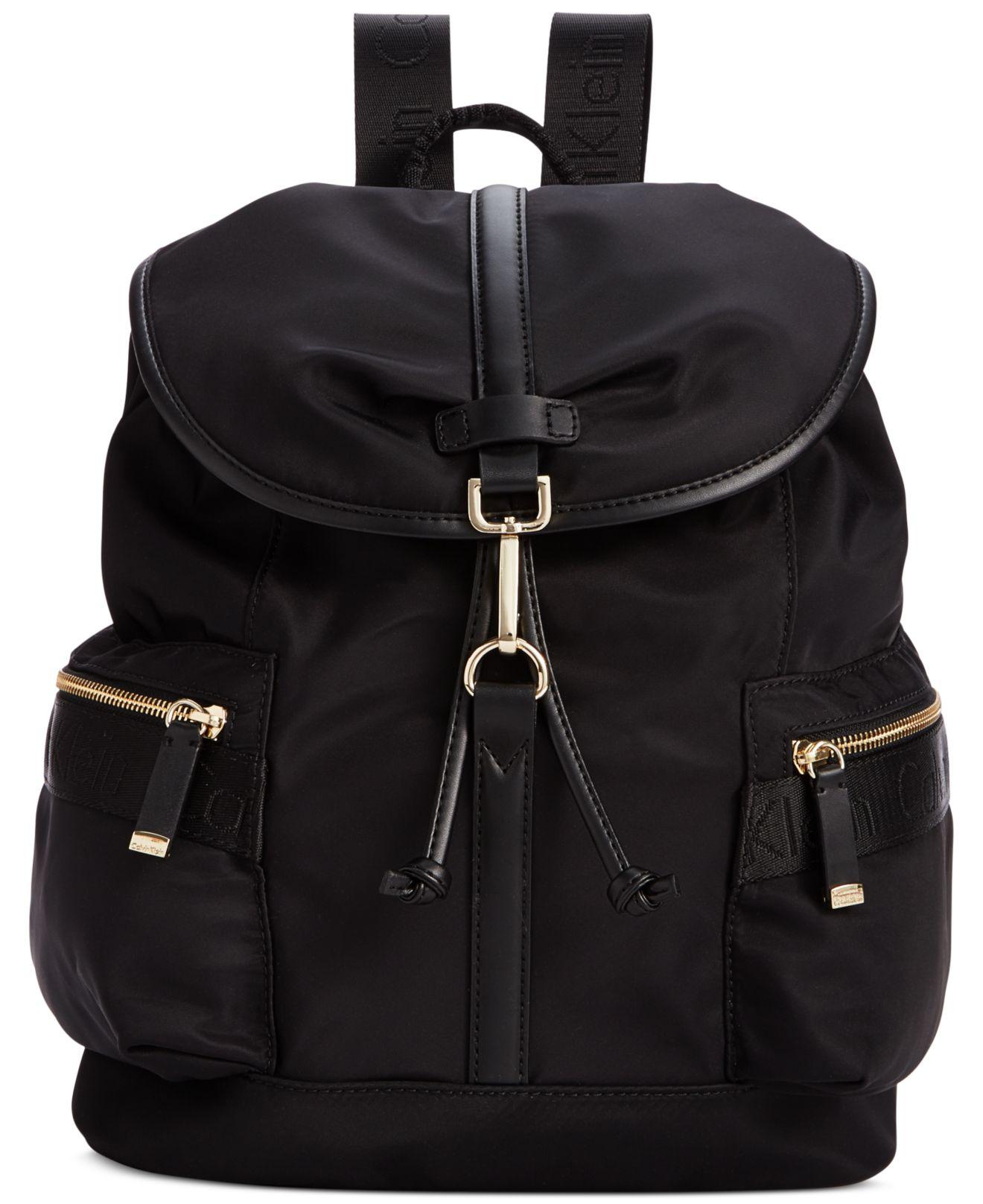 CALVIN KLEIN 205W39NYC Talia Dressy Nylon Backpack in Black | Lyst