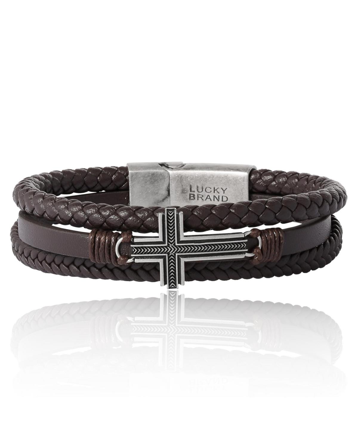 Lucky Brand Braided Leather Bracelet in Black for Men Lyst