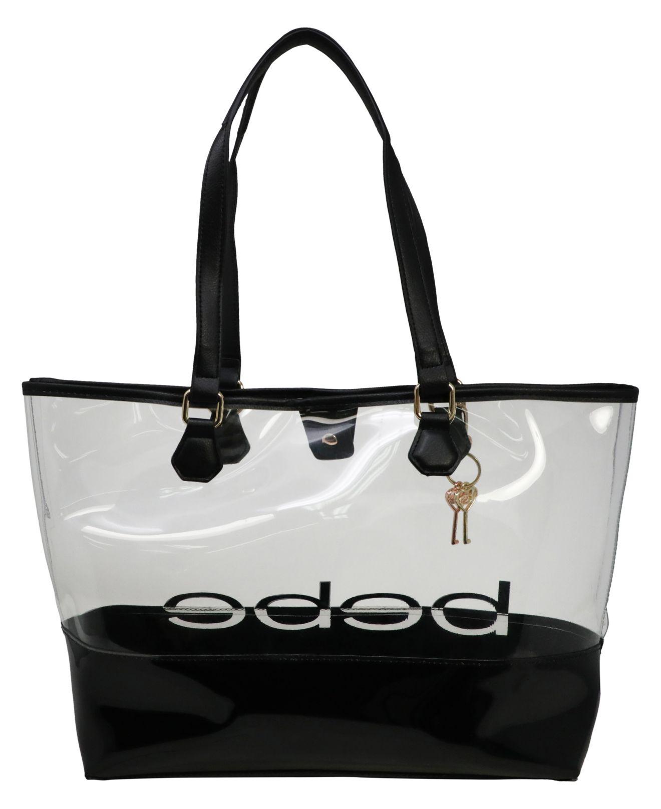 Bebe Lindsey Clear Tote In Black Lyst
