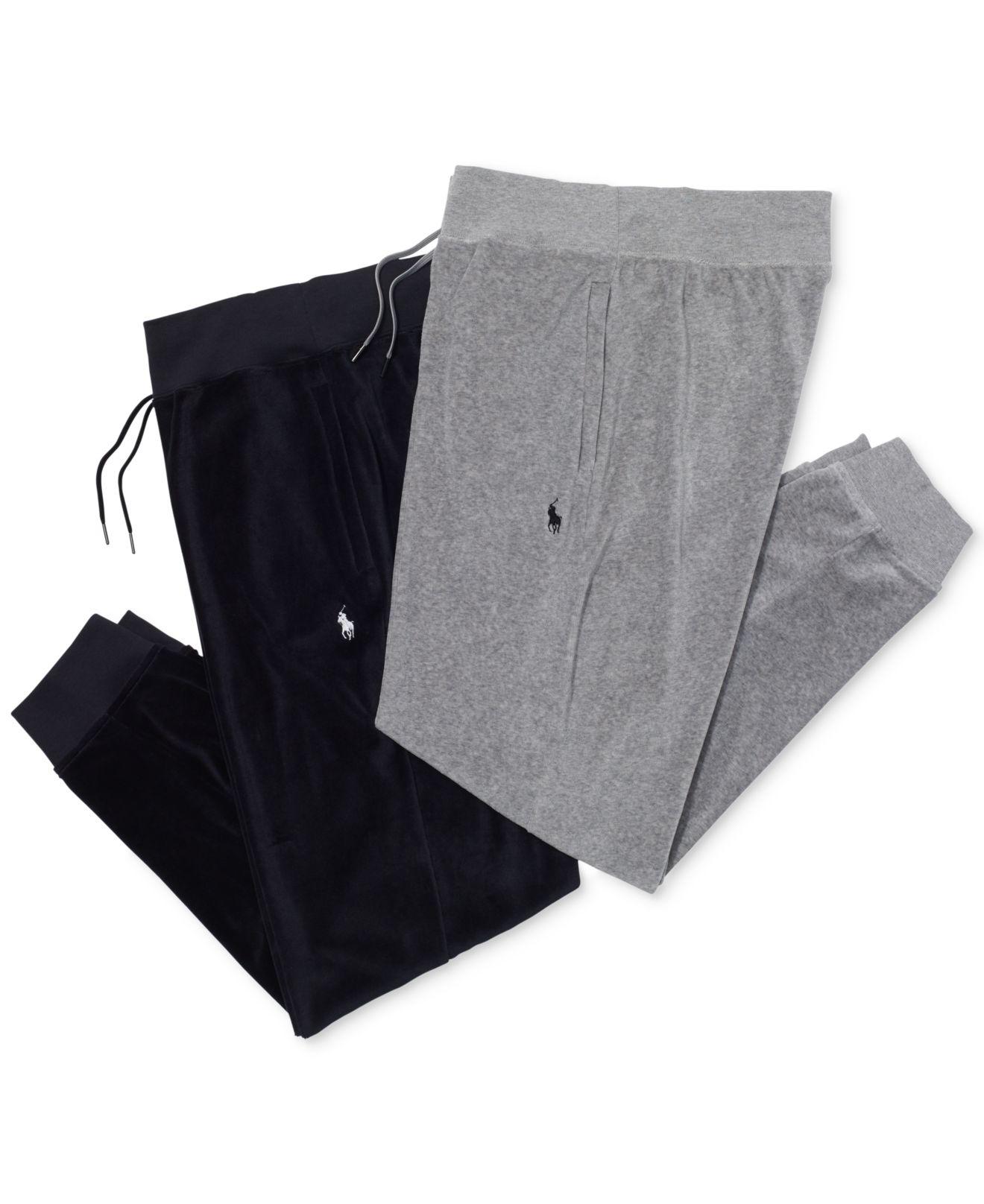 Polo Ralph Lauren Men's Velour Jogger Pants in Gray for Men | Lyst