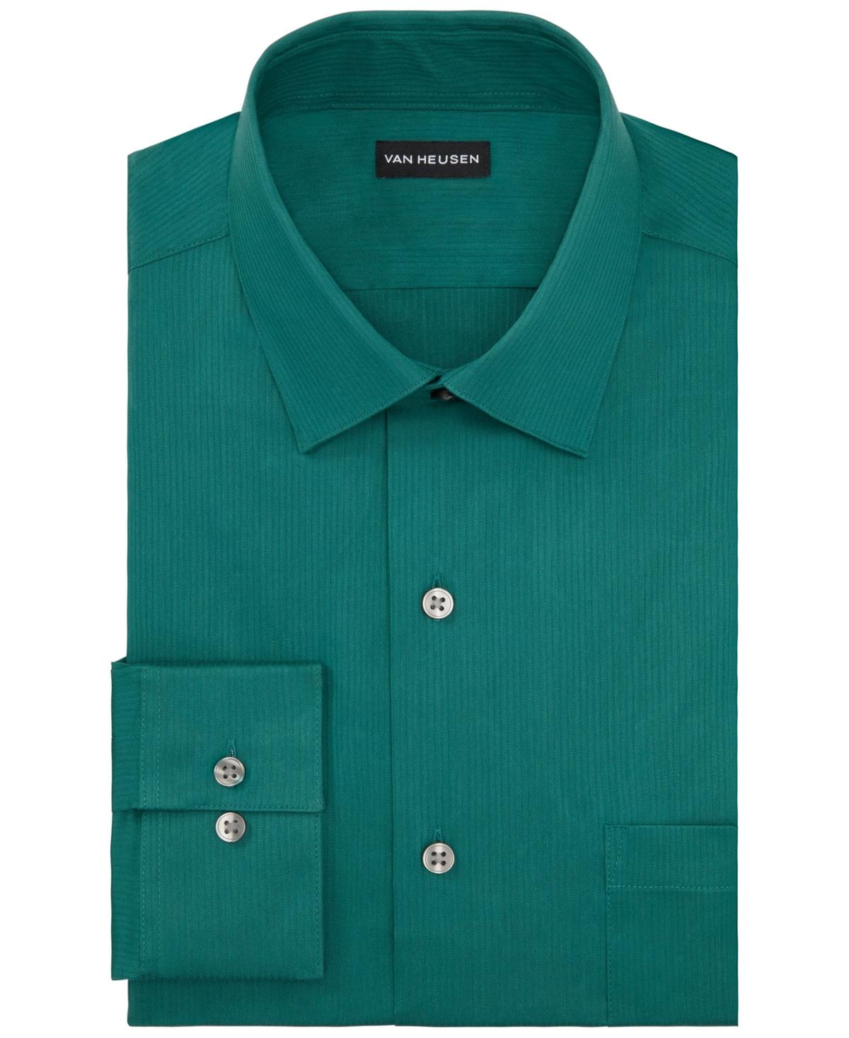 van heusen green dress shirt Essential Stain Shield Short Sleeve Shirt Solid