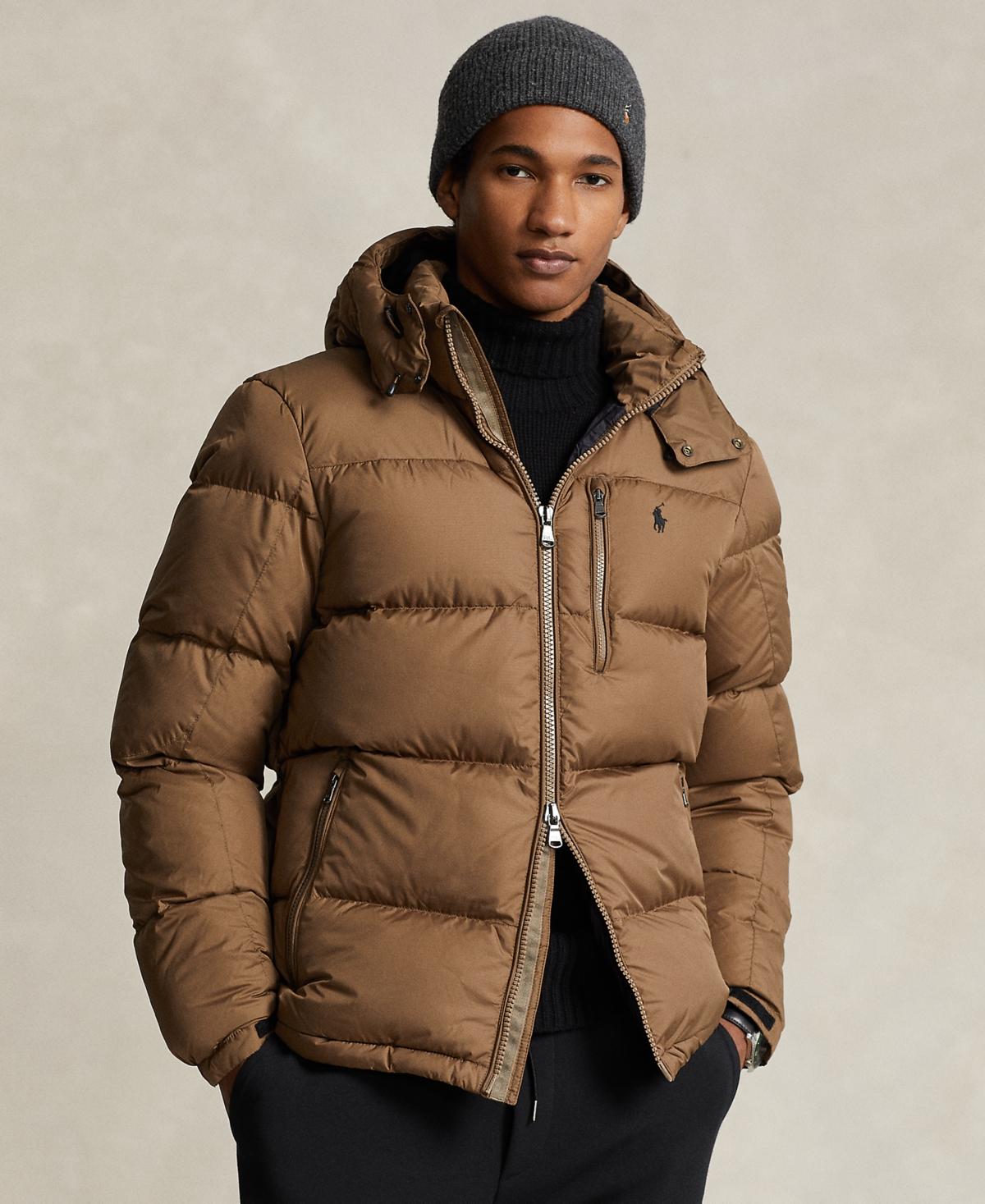 Polo Ralph Lauren Hooded Down Puffer Coat in Brown for Men Lyst