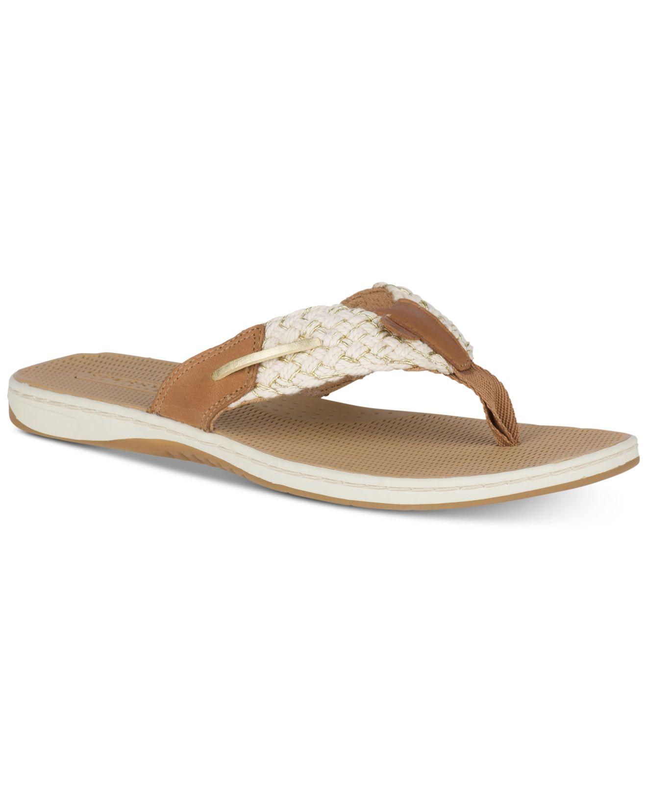 Sperry Top-Sider Leather Parrotfish Flip-flop Sandals in Gold (Metallic) - Save 9% - Lyst