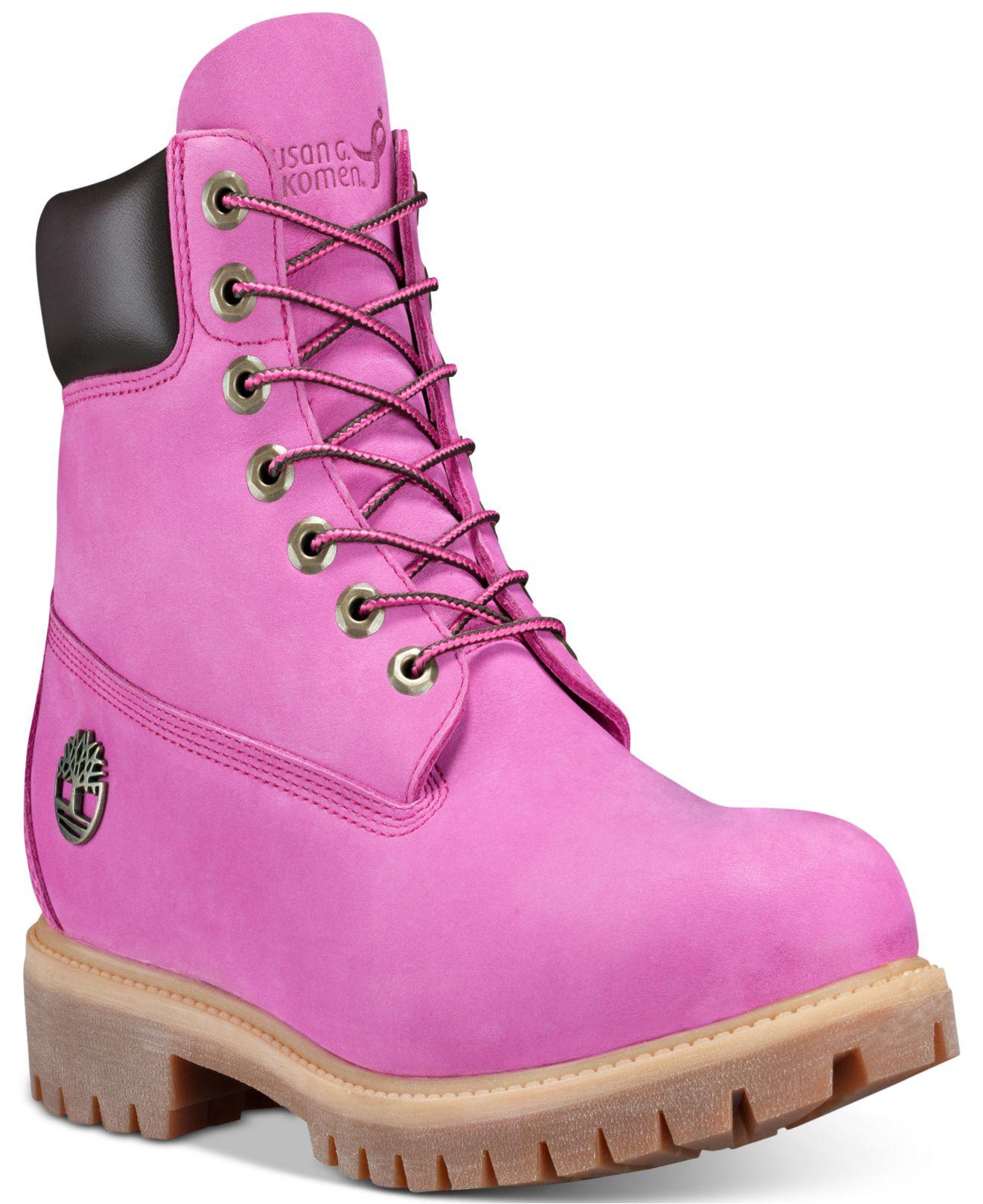 Timberland Leather Men's 6" Premium Midhigh Boots in Pink