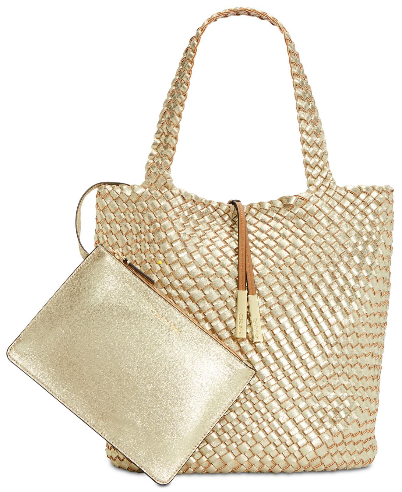 calvin klein naomi woven tote