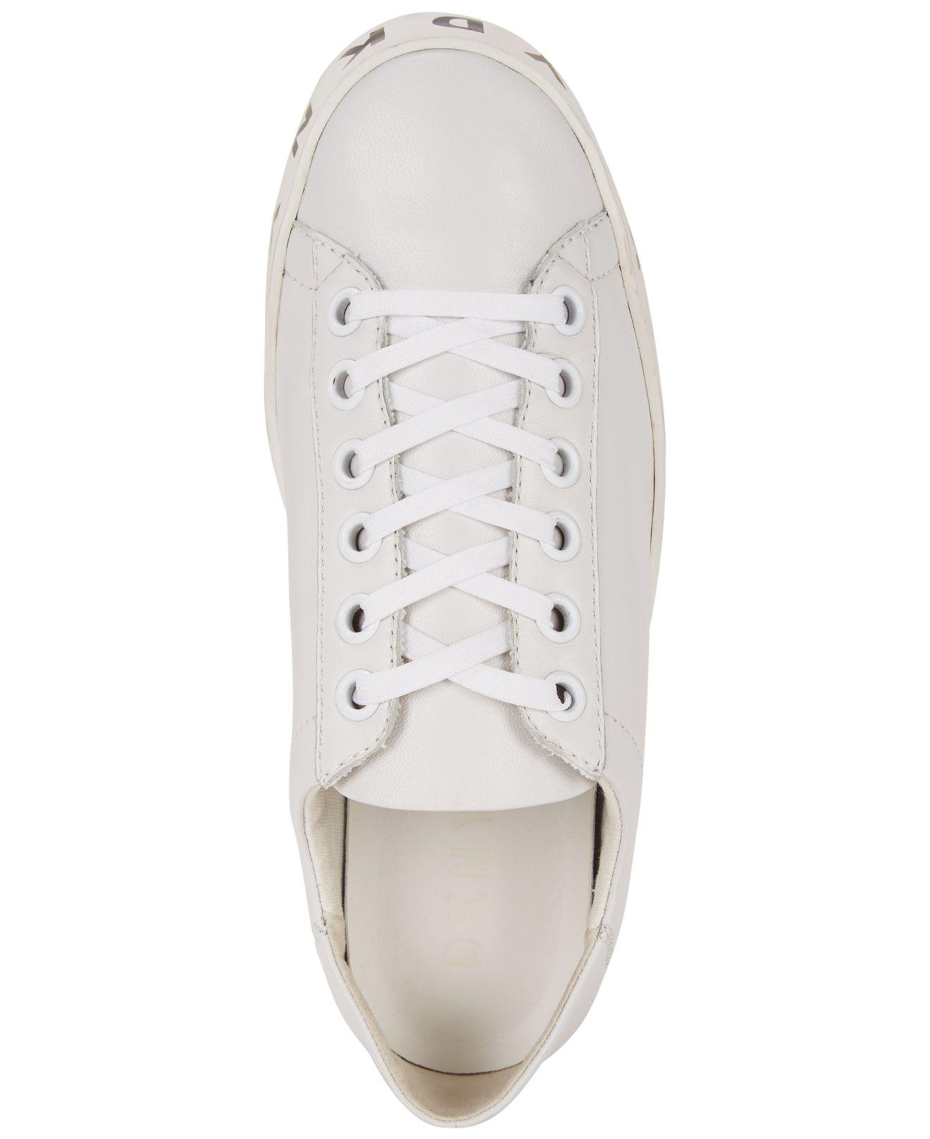 DKNY Knitted Platform Sneaker in White | Lyst