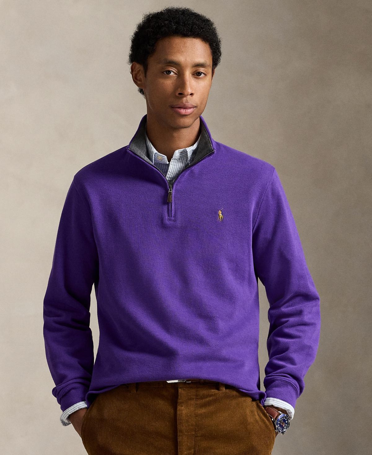 Polo Ralph Lauren Estate-rib Cotton Quarter-zip Pullover in Purple