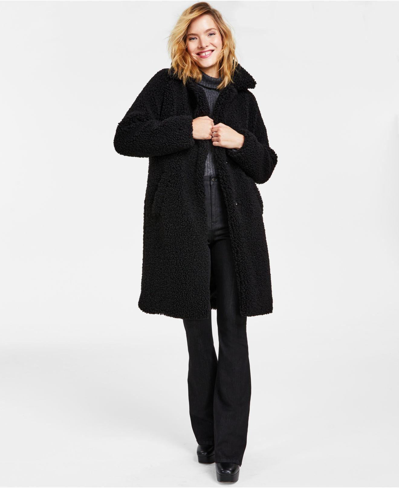 BCBGeneration Synthetic Notch-collar Teddy Coat, Created For Macy's in ...