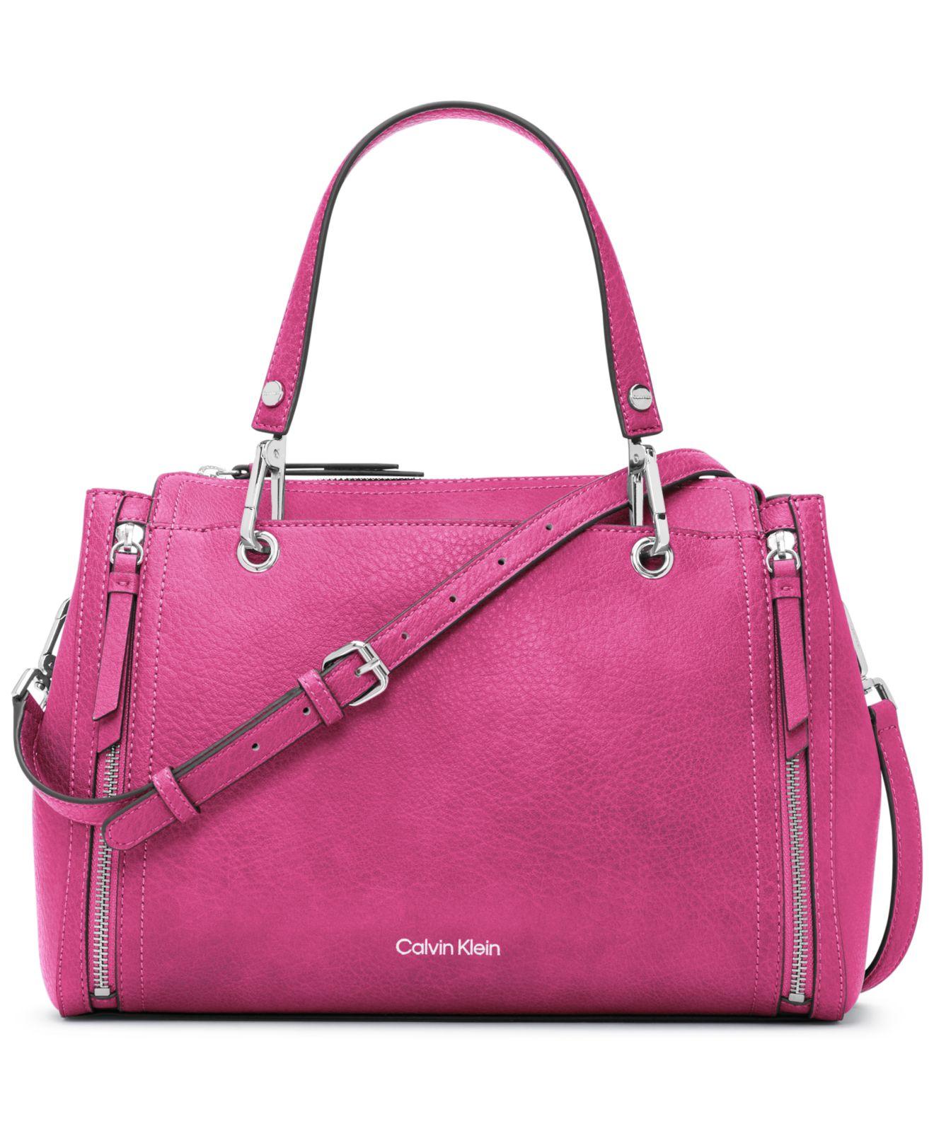 Calvin Klein Reyna Satchel Bag in Pink | Lyst