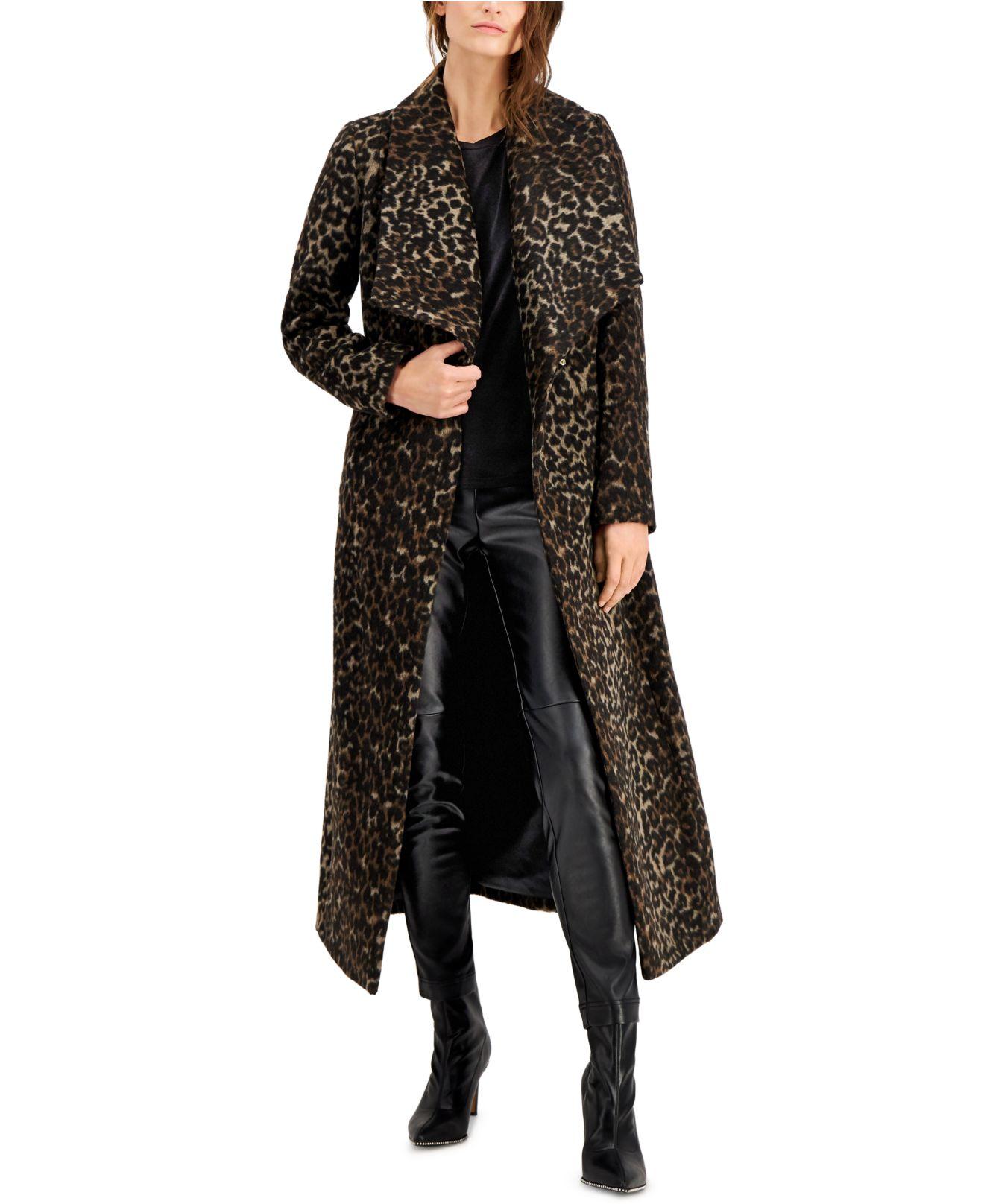 leopard wrap coat