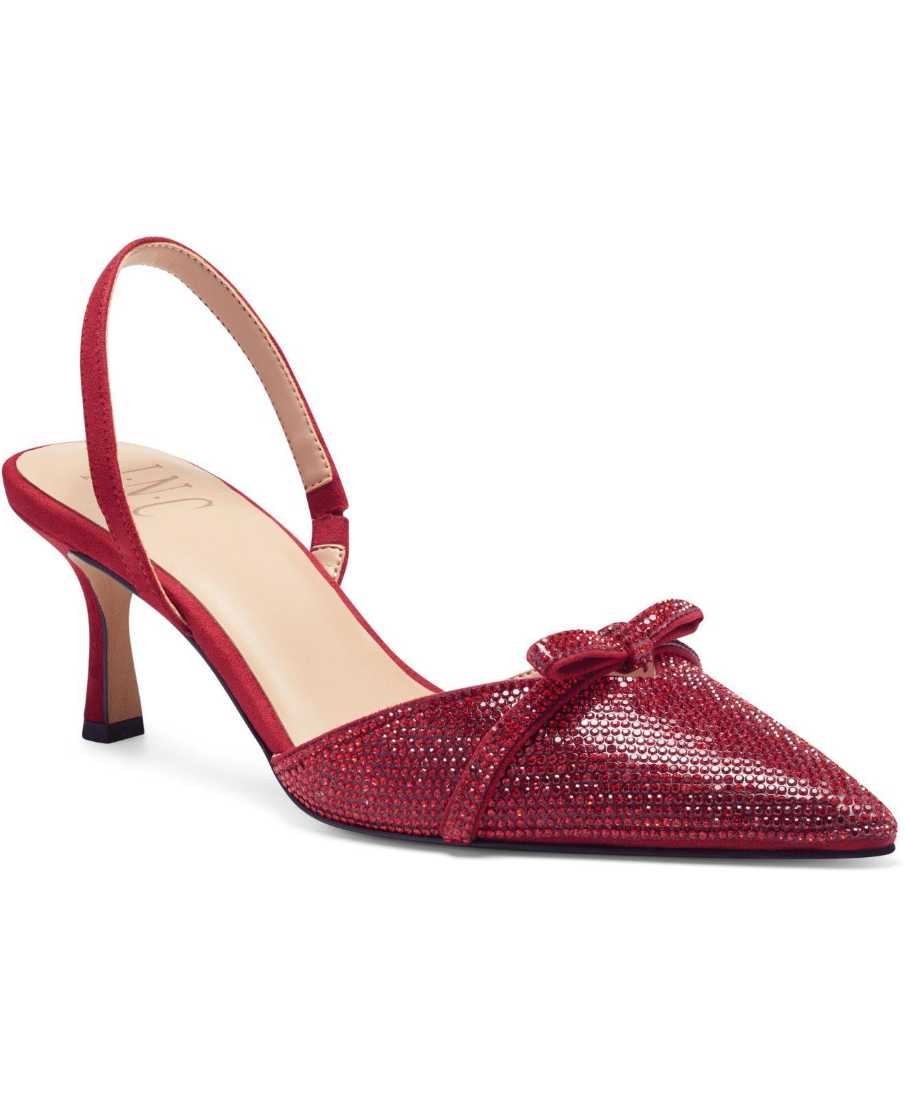 red slingback kitten heels