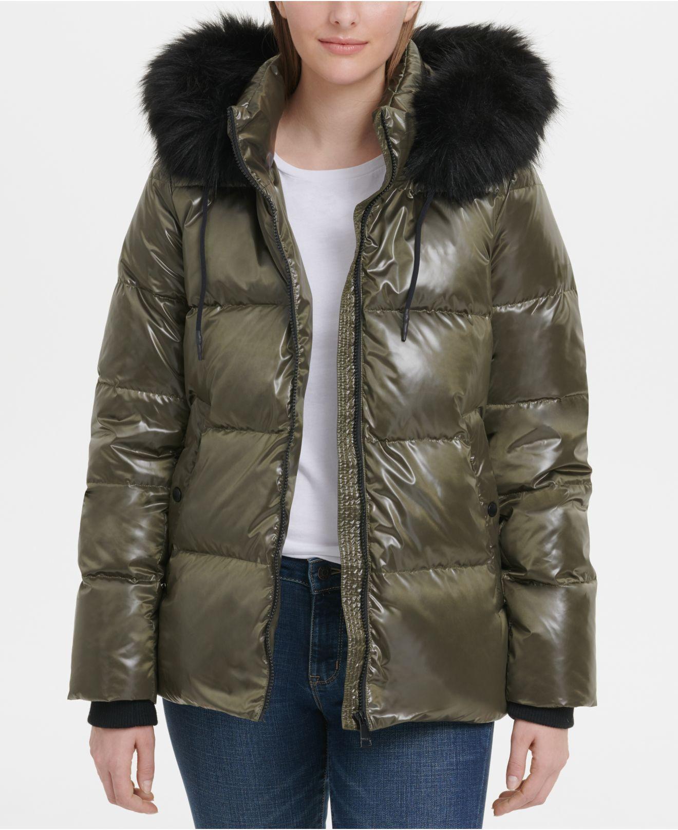 dkny quilted coat