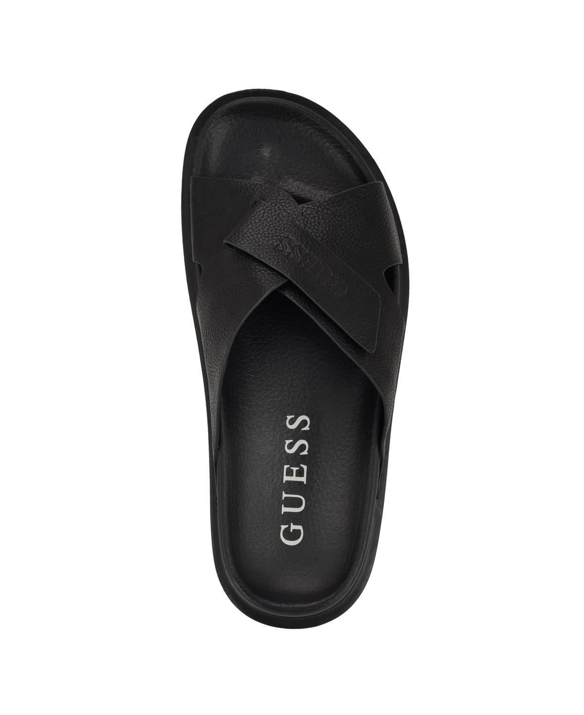 Guess Black Slide Sandals with Crisscross Straps Guess TEYANAS CRISSCROSS LOGO SLIDE SANDALS Size 5-10 main image 2