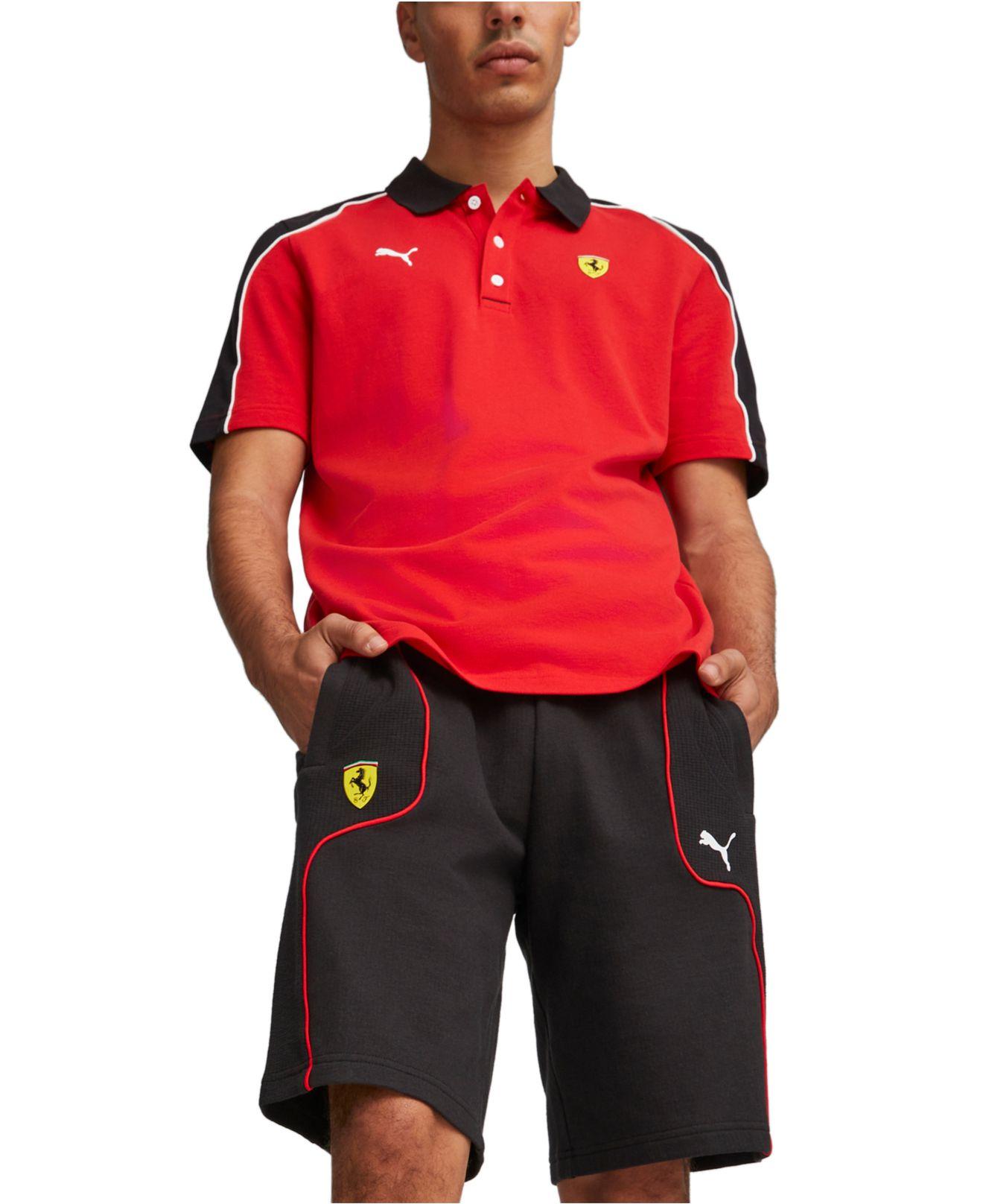 PUMA Ferrari Logo Fleece Race Sweat Shorts in Black for Men | Lyst