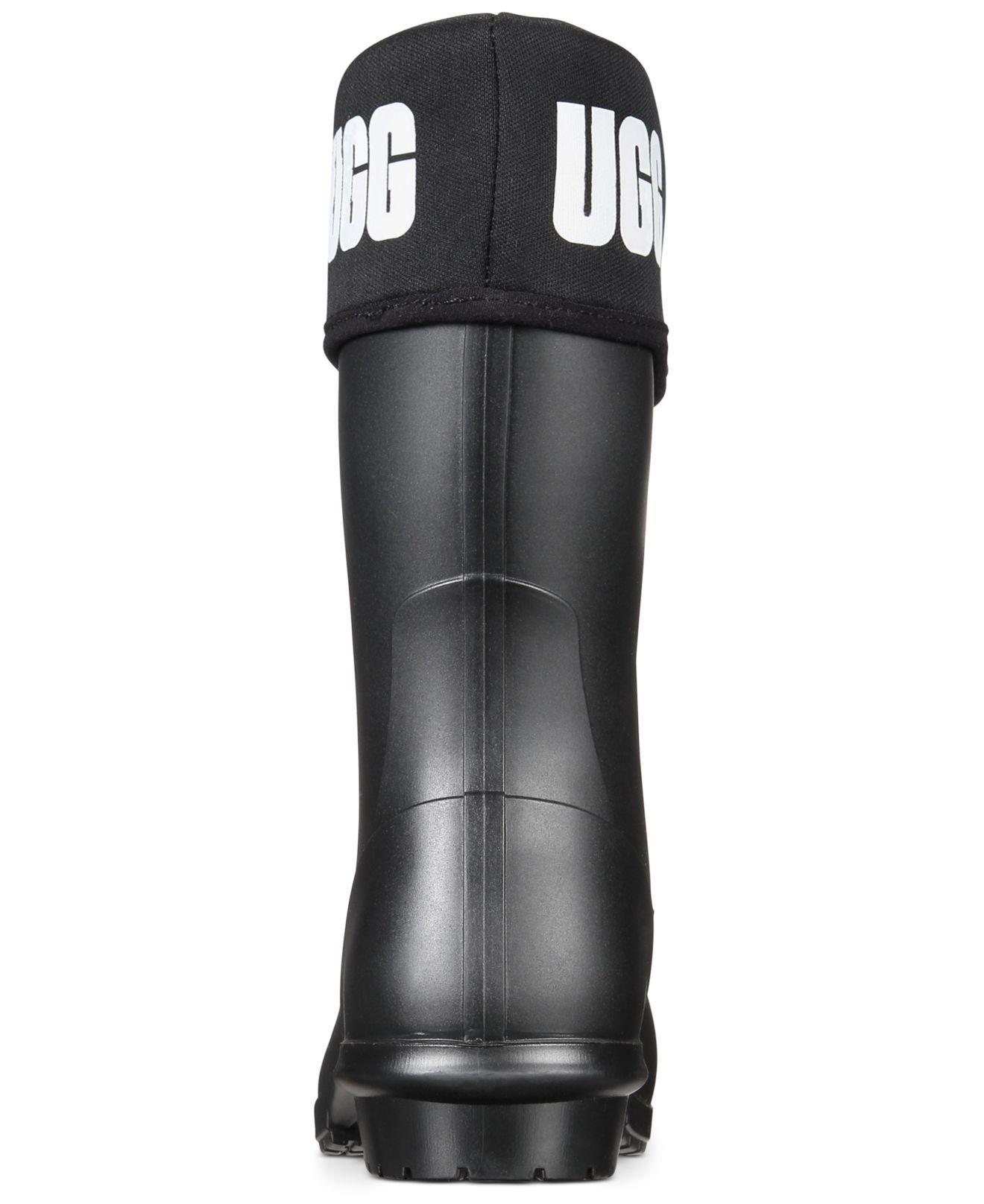 UGG Fur Sienna Matte Graphic Rain Boots in Black | Lyst