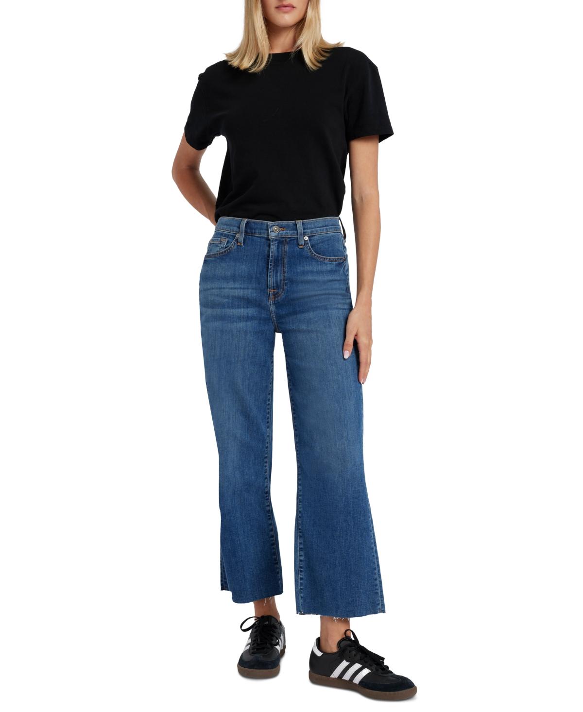 7 For All Mankind Alexa Cropped Trouser Jeans in Blue | Lyst
