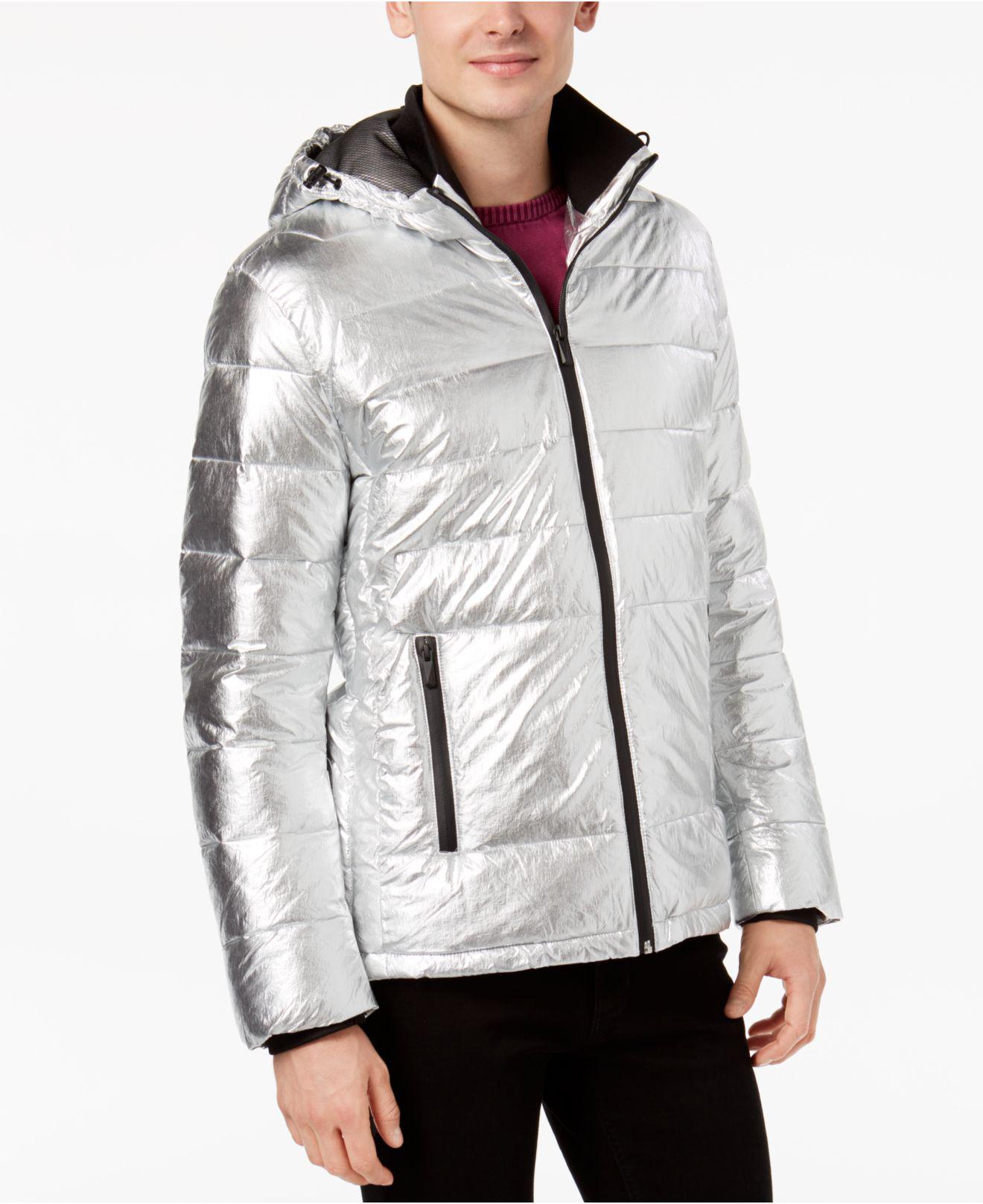 Calvin Puffer Jacket in Metallic for | Lyst