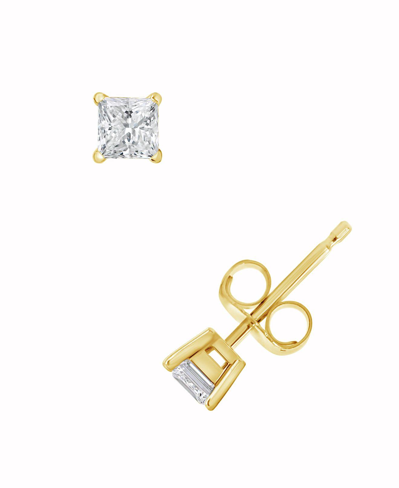 Jewellery G Vs Princess Cut Cushion Style Halo Diamond Stud