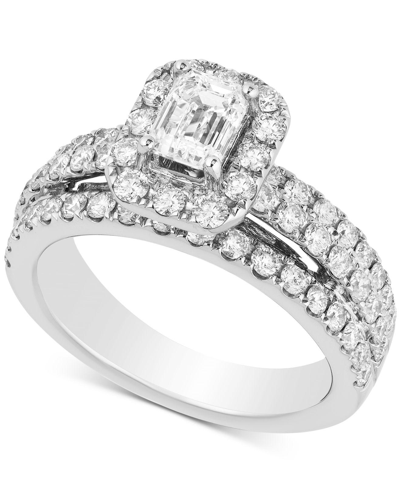 Macy's Diamond Engagement Ring (2 Ct. T.w.) In 14k White Gold in