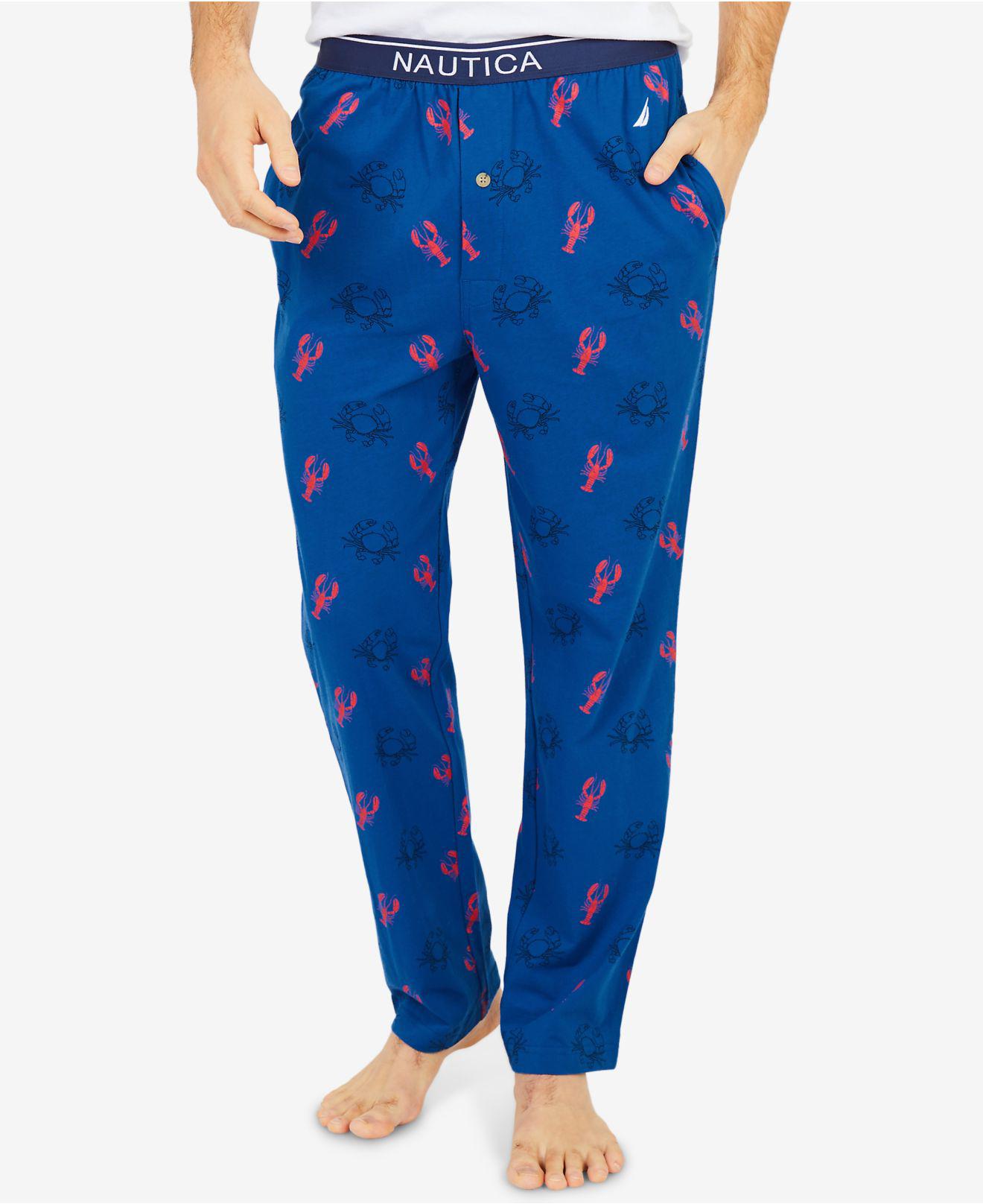 Nautica Crab & Lobster Print Cotton Pajama Pants in Blue for Men - Lyst