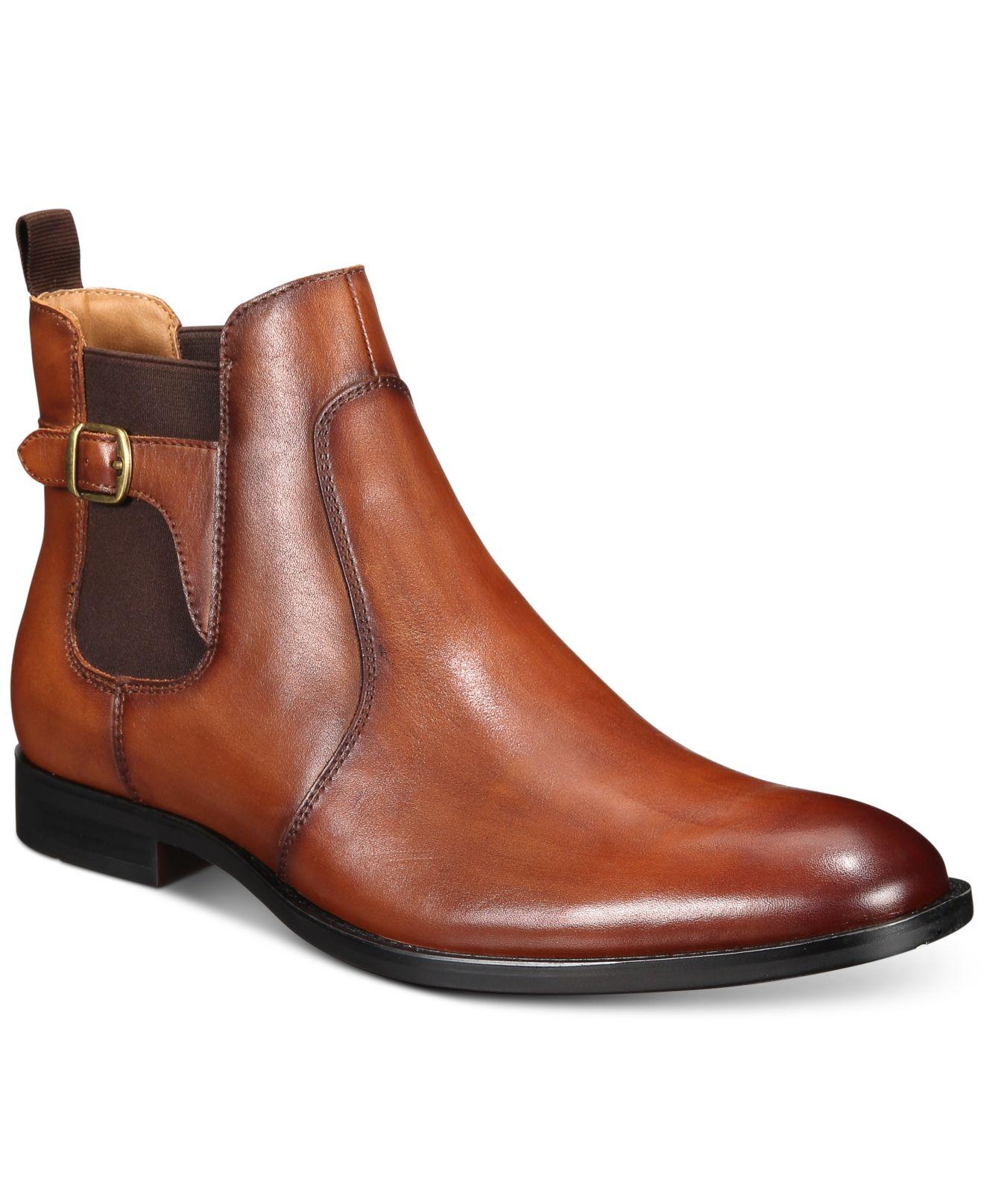 Alfani Ramon Leather Chelsea Boots, Created For Macy's in Tan (Brown) for Men - Lyst