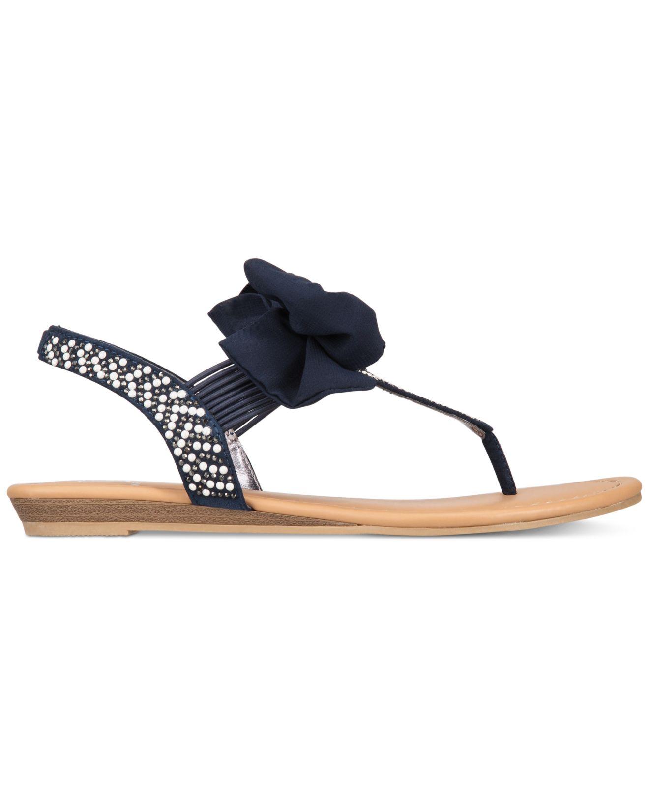 material girl swan flat thong sandals