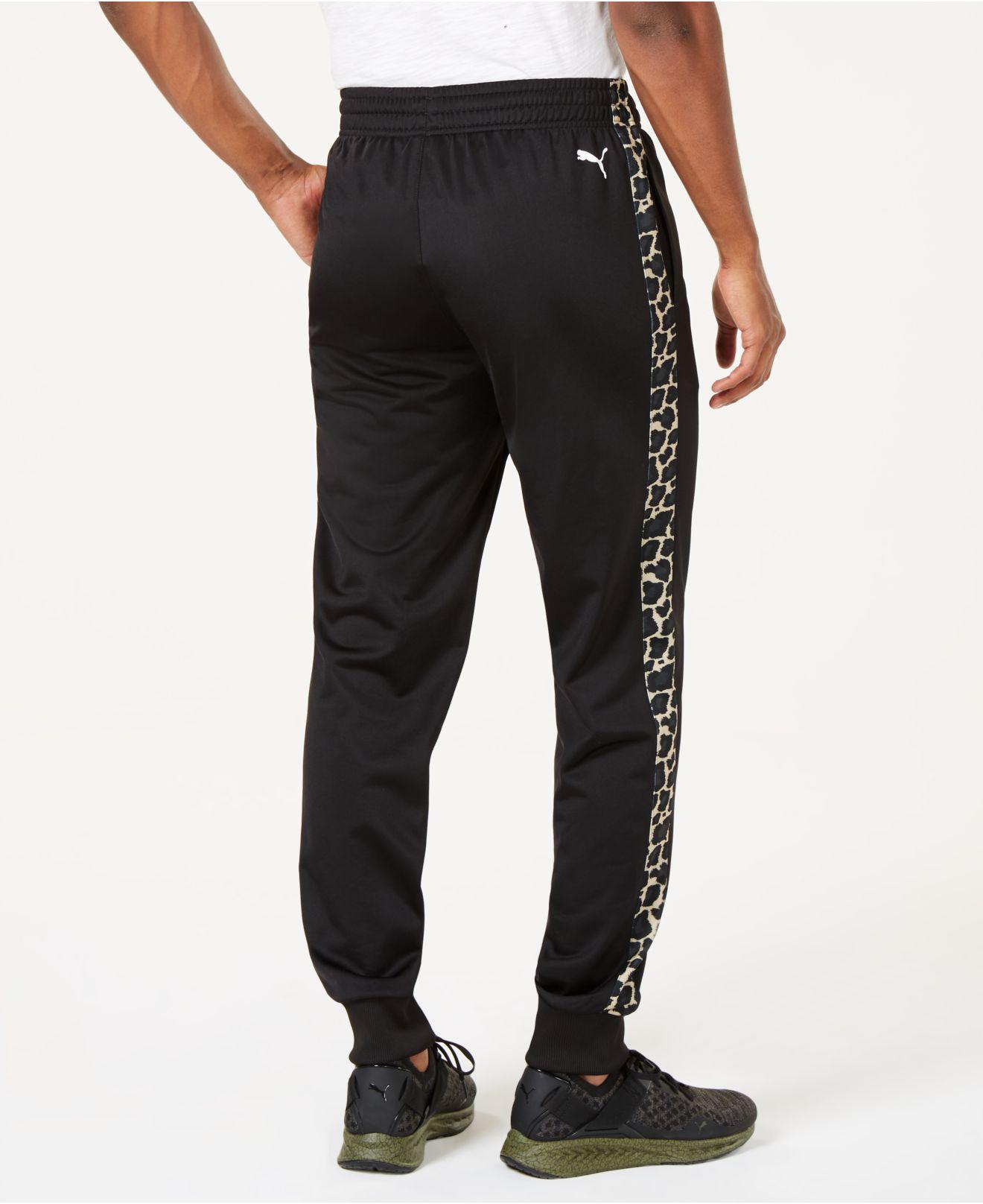 PUMA Synthetic Cheetah-stripe Track Pants in Black for Men | Lyst
