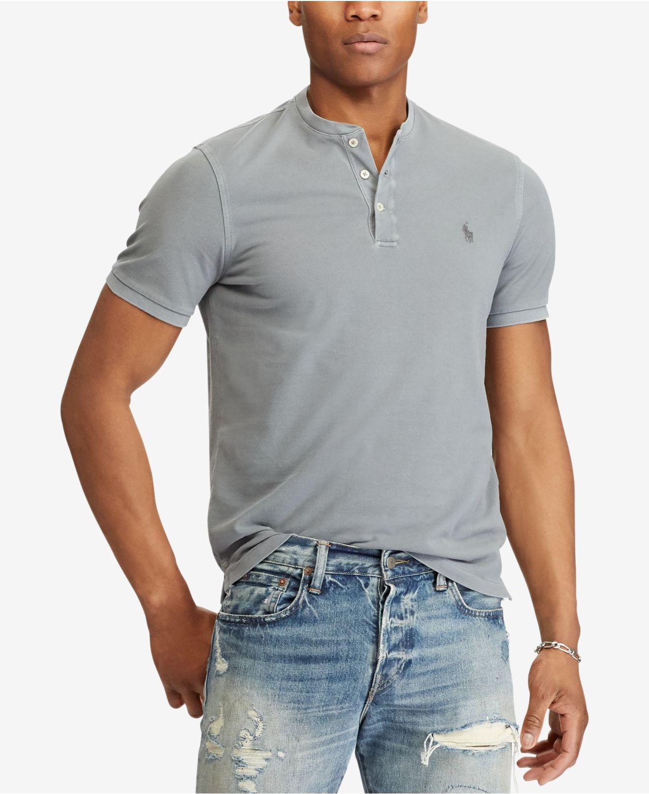 Polo Ralph Lauren Cotton Featherweight Mesh Henley T-shirt in Gray for Men  | Lyst