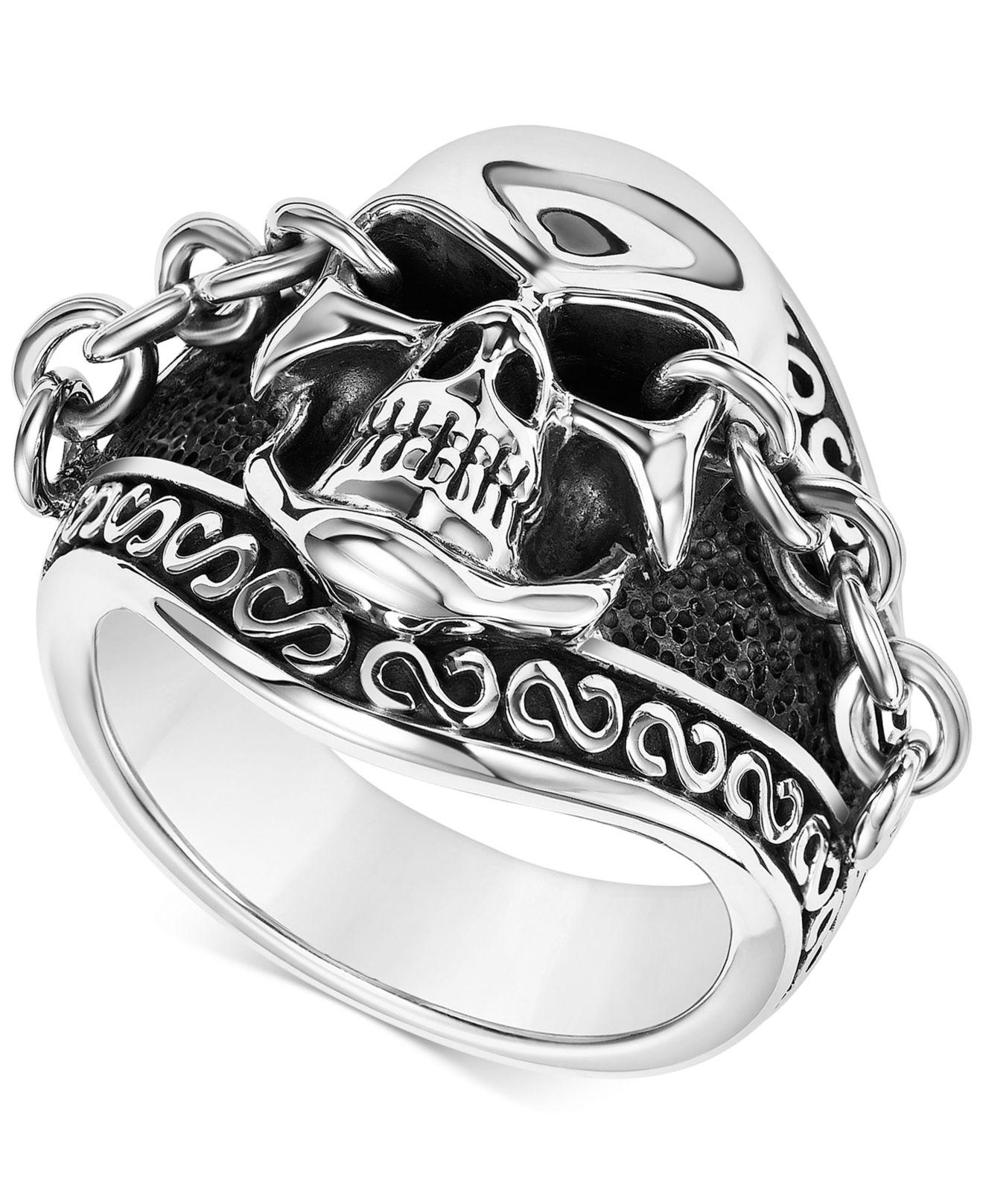 Scott Kay Men's Skull & Chain Ring In Sterling Silver in