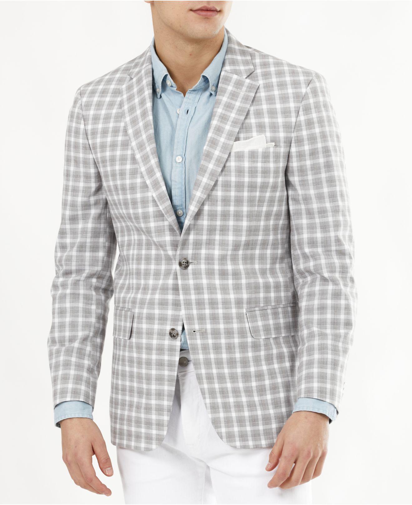 tan plaid blazer