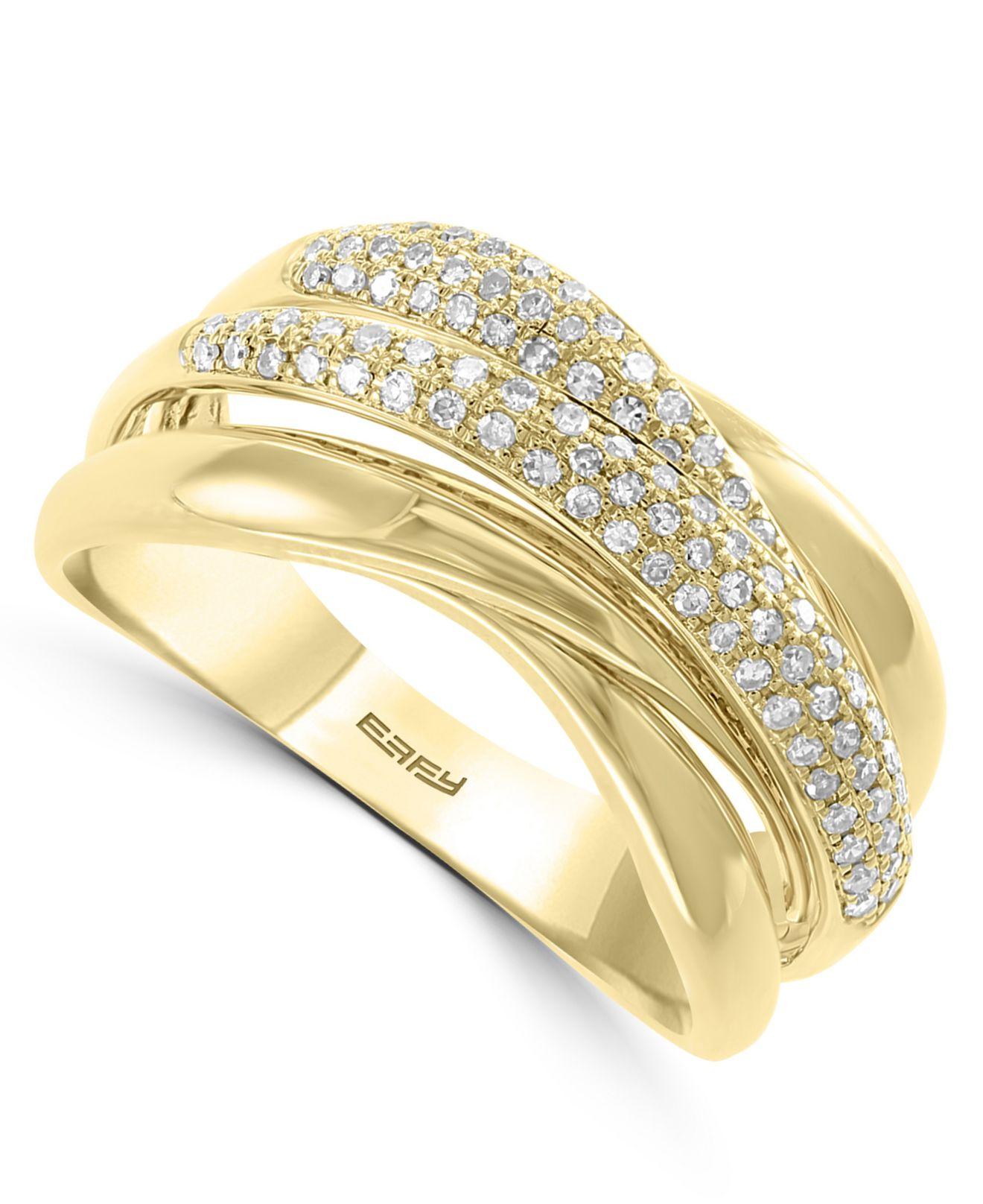 Effy Effy® Diamond Crossover Statement Ring (1/3 Ct. T.w.) In 14k Gold
