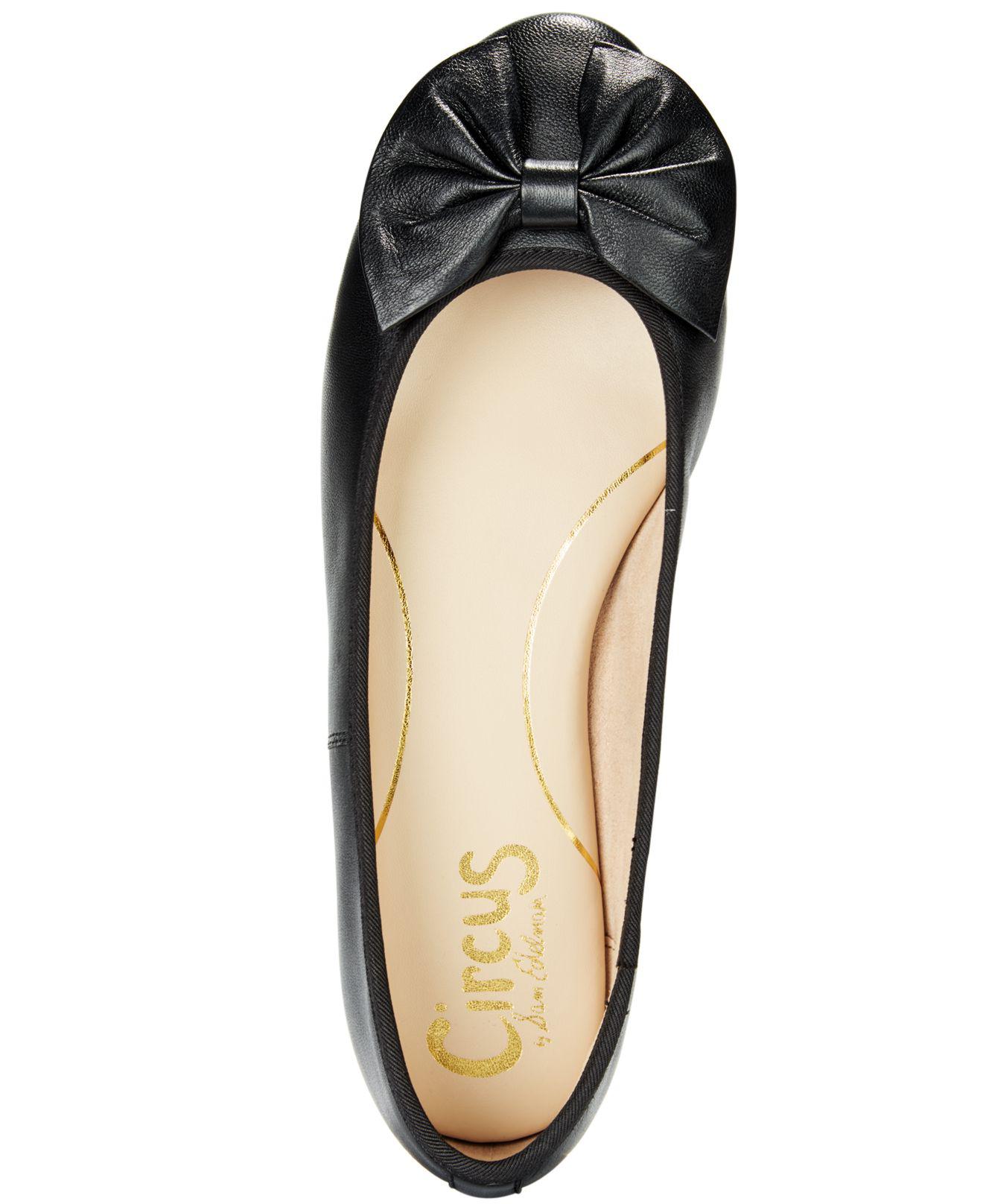 Circus by Sam Edelman Leather Ciera Bow Ballet Flats in Black - Lyst