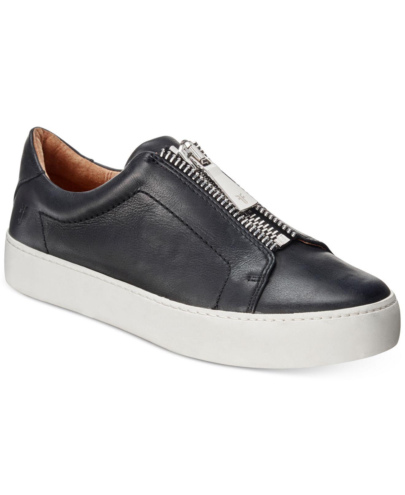 frye lena zip low black