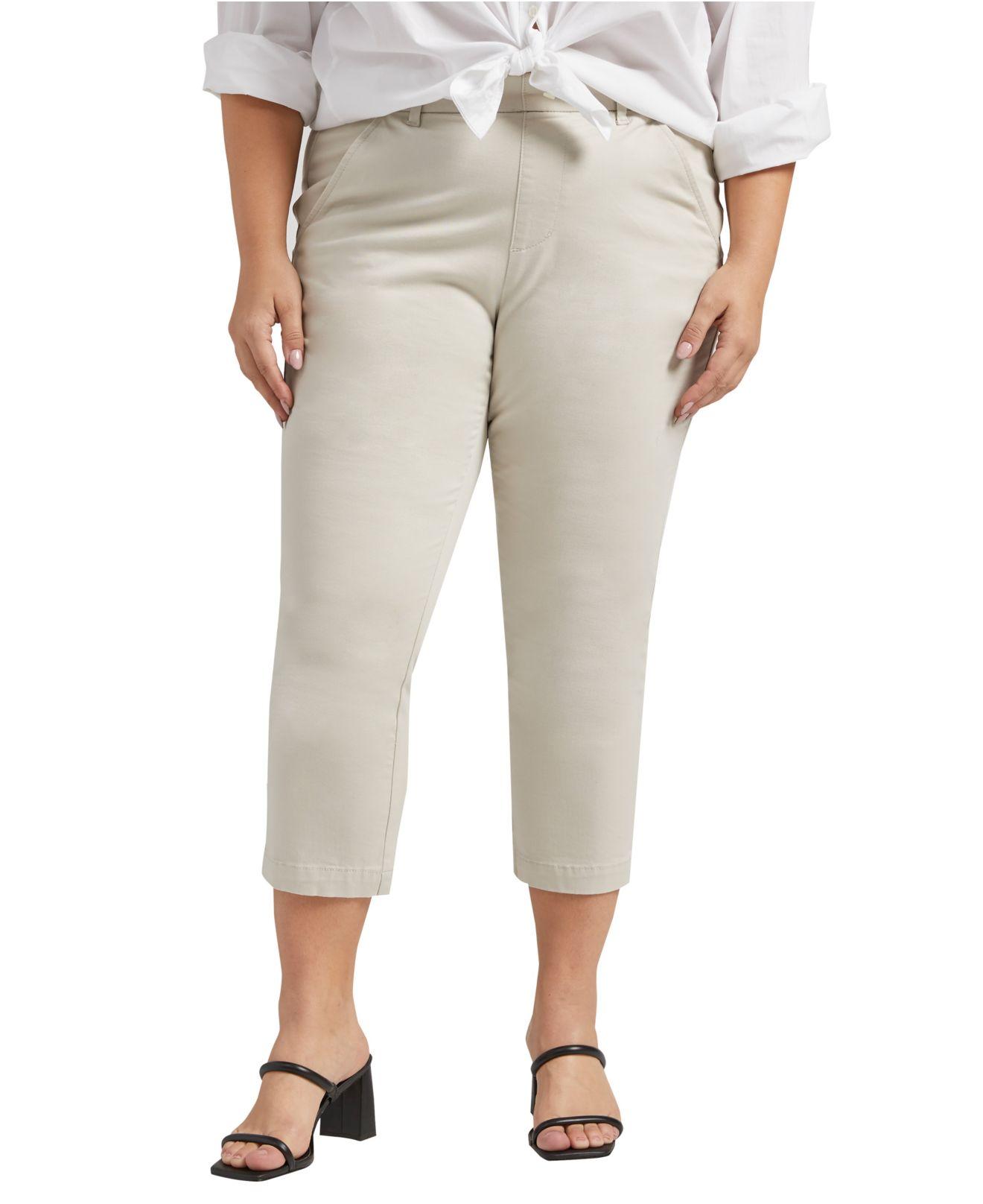 Jag Plus Size Maddie Mid Rise Capri Pants in Natural | Lyst