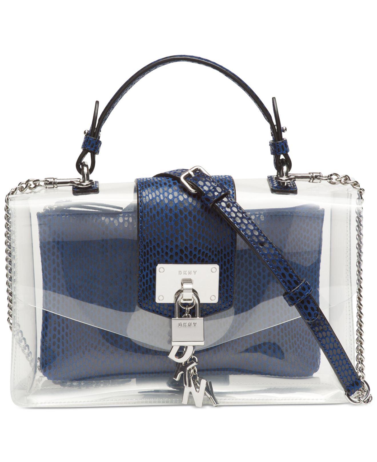DKNY Elissa Clear Leather Tophandle Flap Shoulder Bag in Blue Lyst