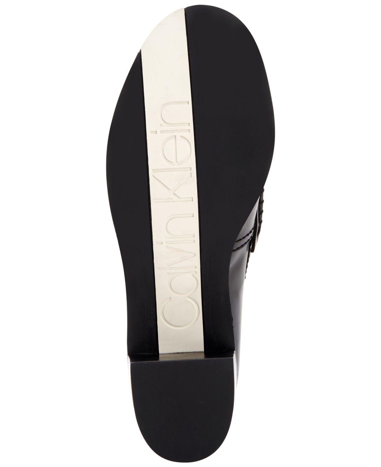 calvin klein pamelyn leather penny loafers