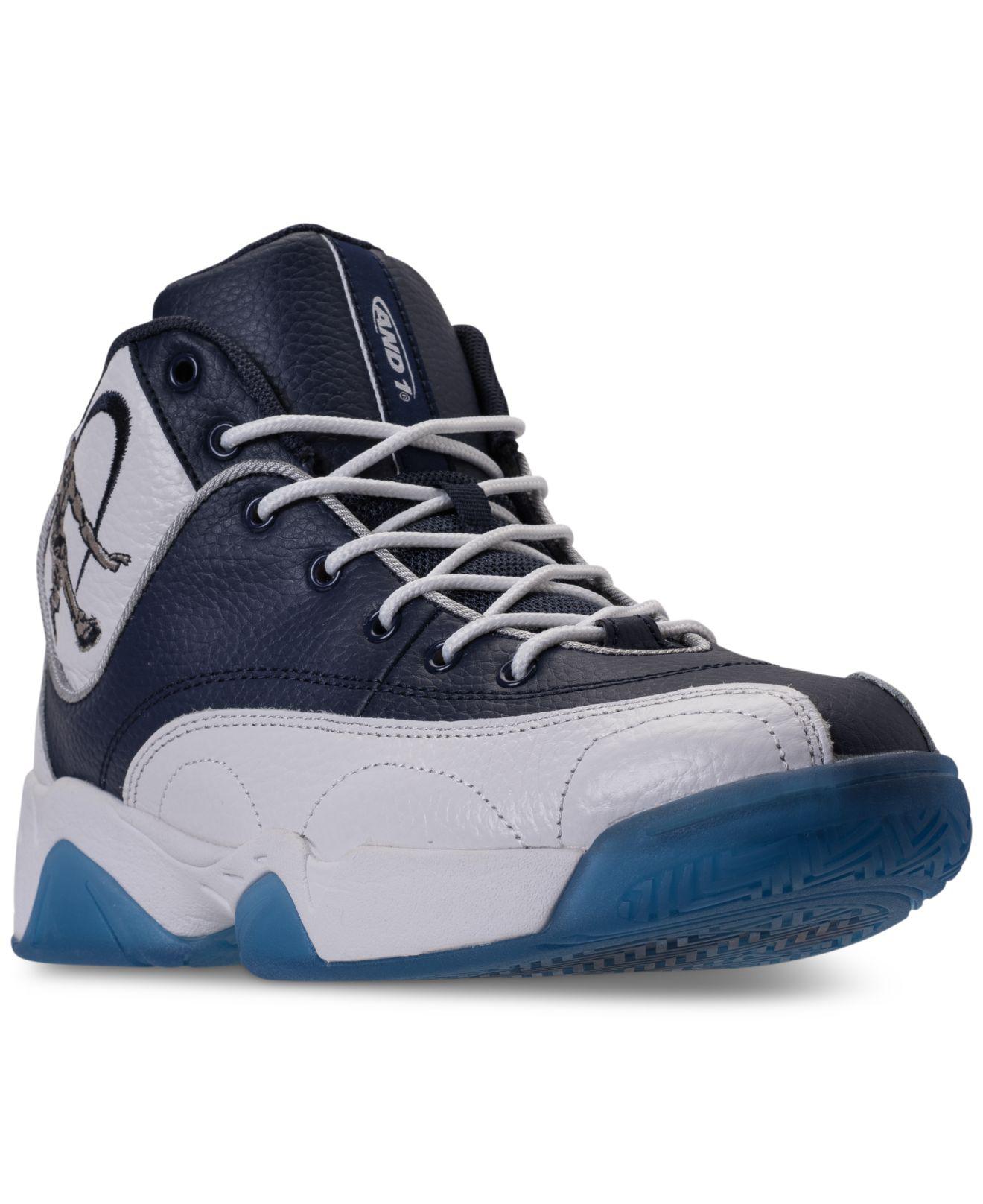 AND1 Leather Men's Coney Island Classic Basketball Sneakers From Finish  Line in Black/White/Navy (Blue) for Men - Lyst
